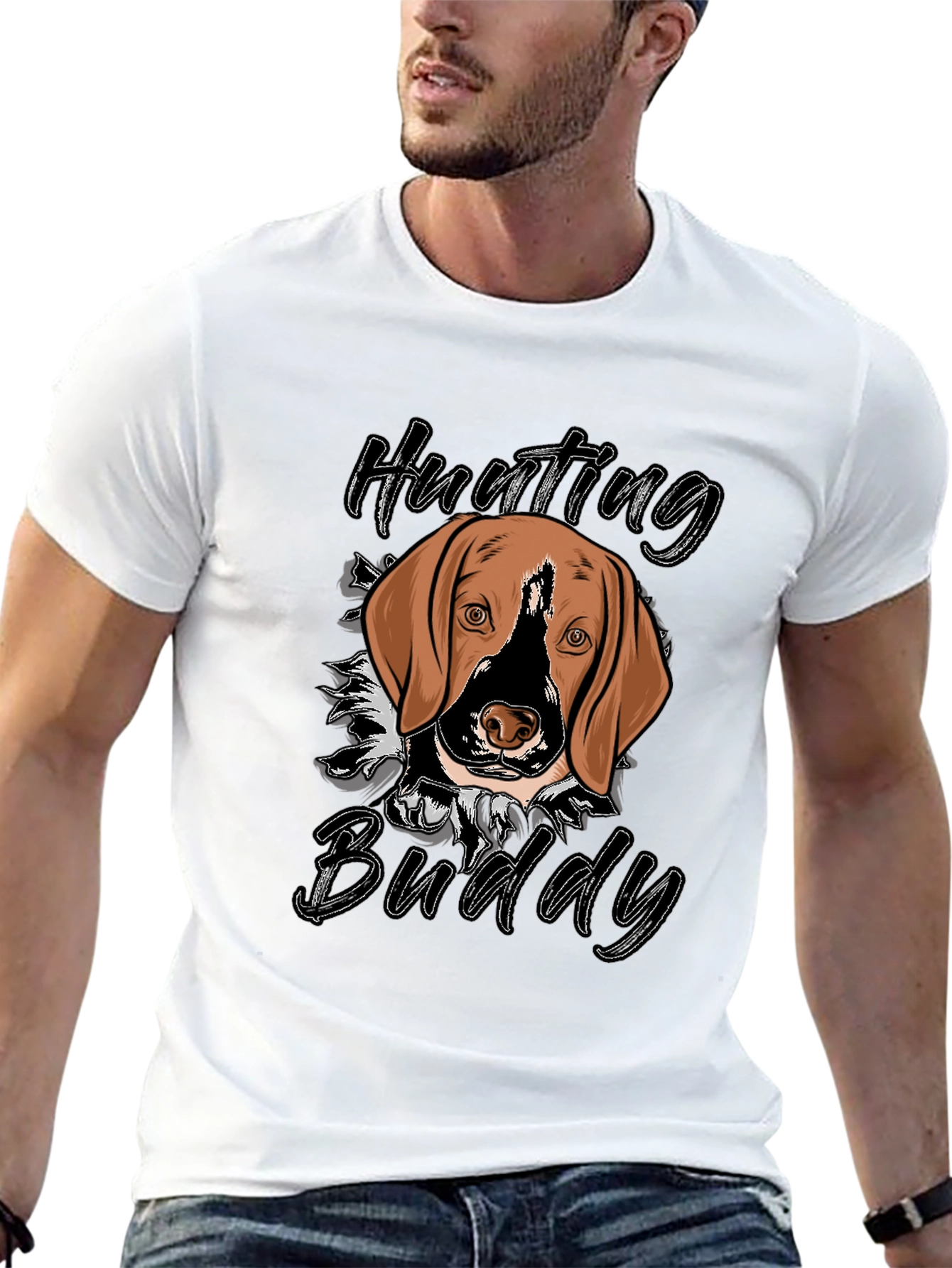 Hunting Buddy Dog Graphic T-Shirt
