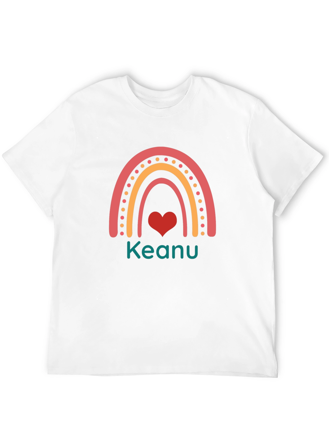 Keanu Rainbow Heart Tee - Black Graphic T-Shirt