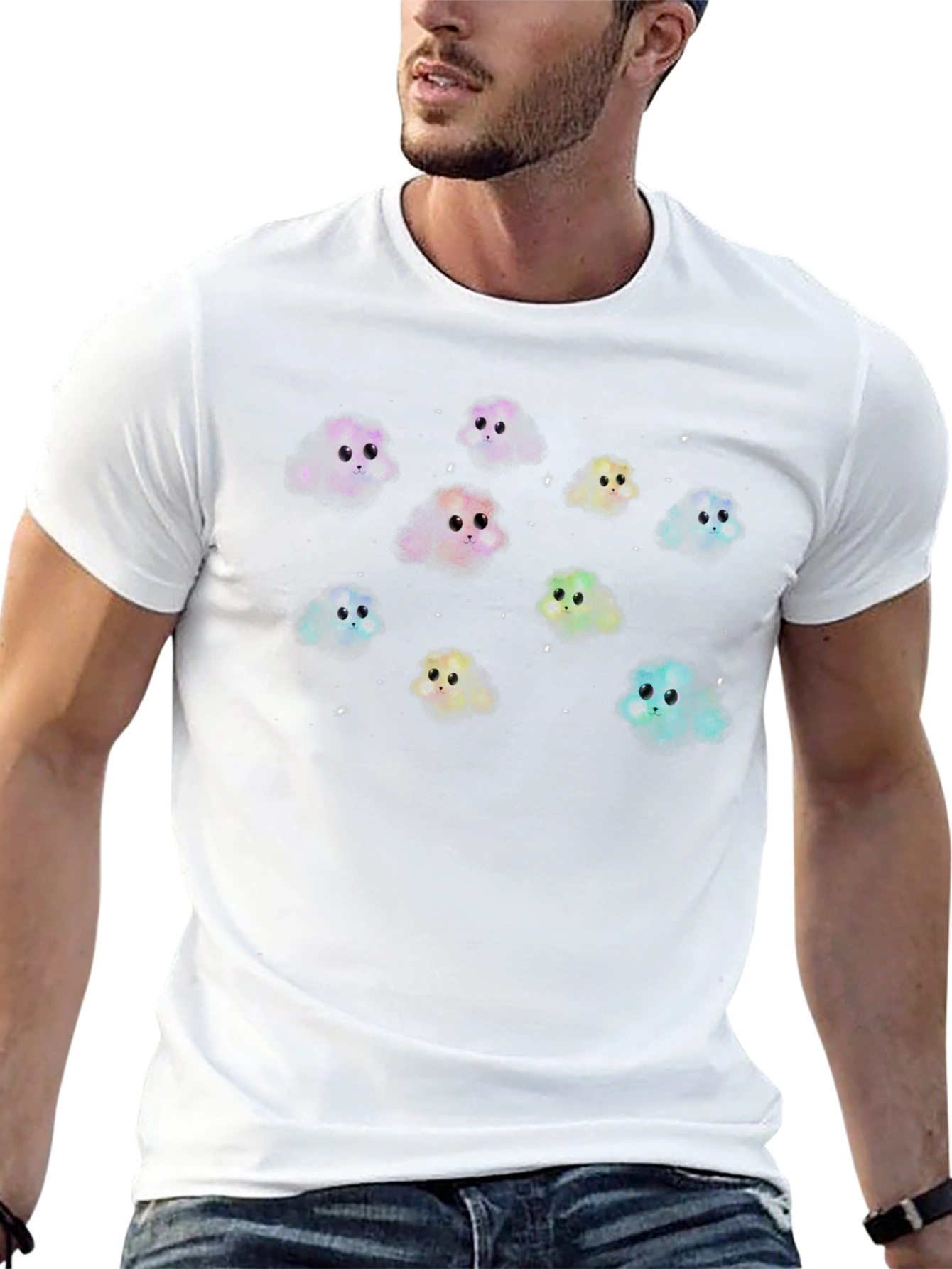 Cute Cosmic Critter Graphic Tee - Black
