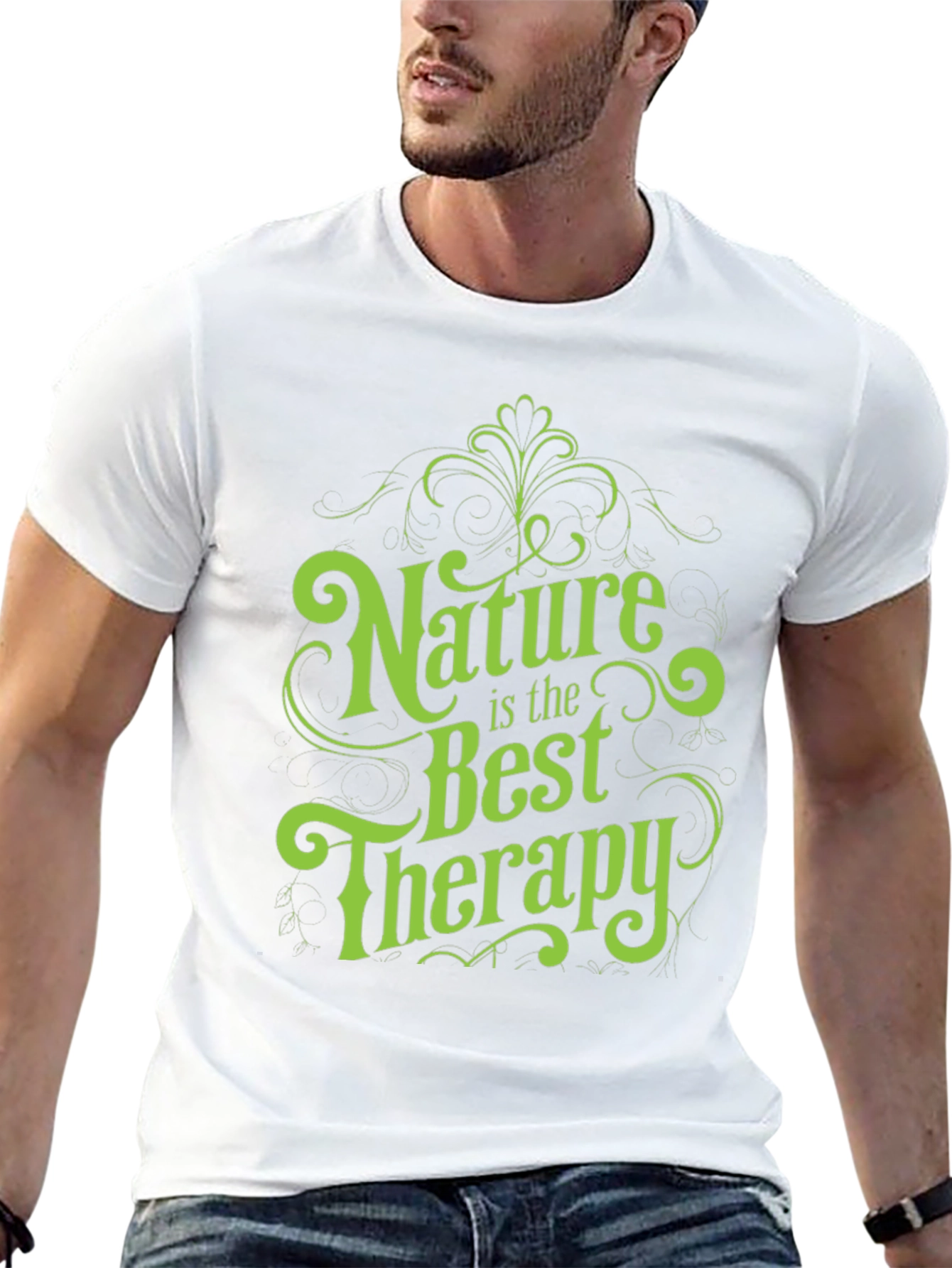 Nature is the Best Therapy Black Graphic Tee