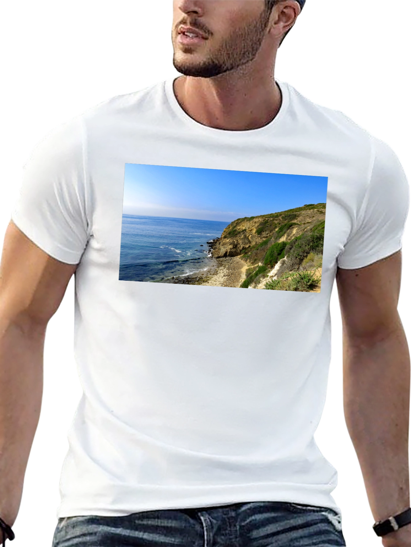 Coastal Cliff T-Shirt - Mens Black Tee