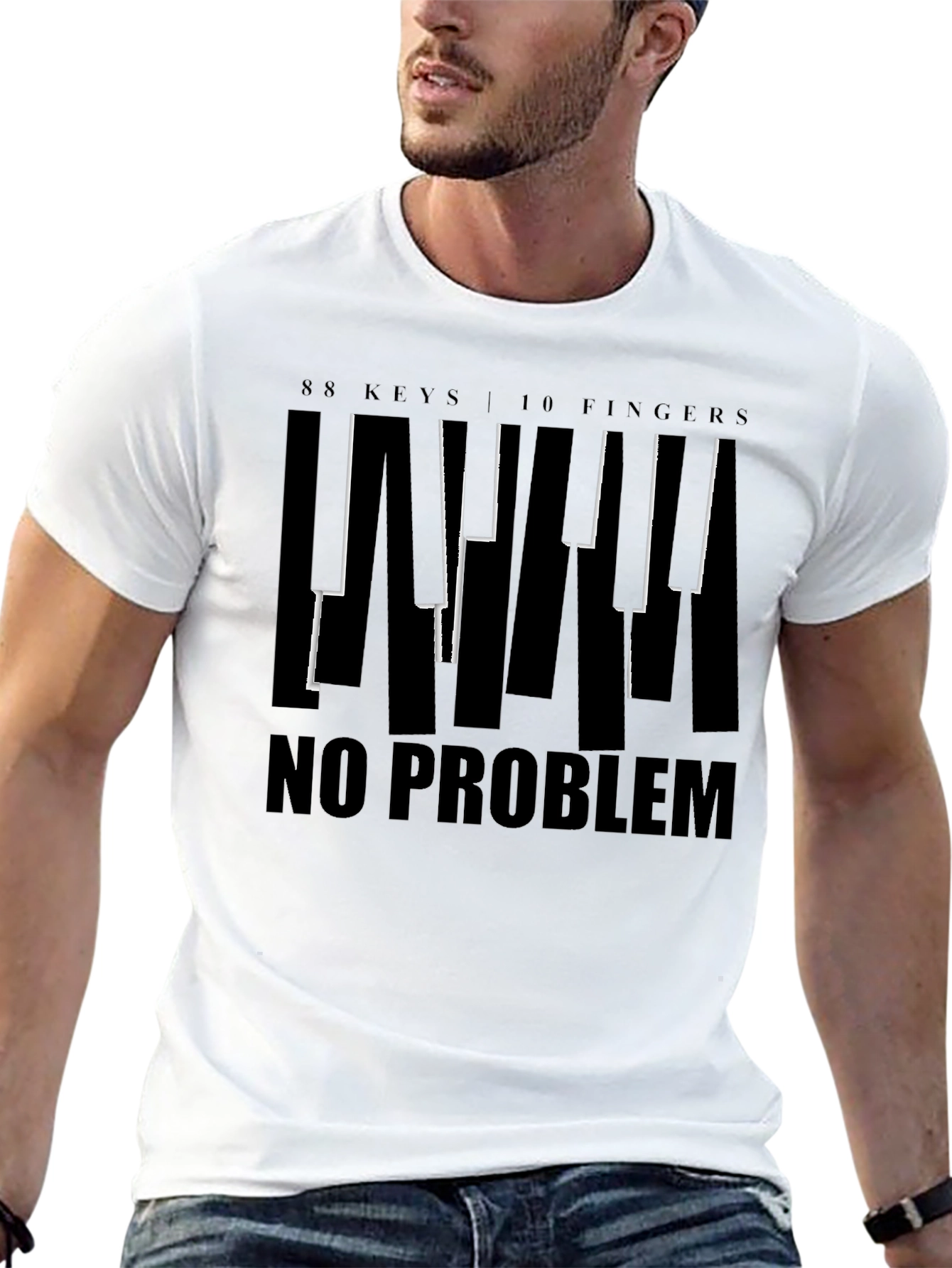88 Keys No Problem Black T-Shirt