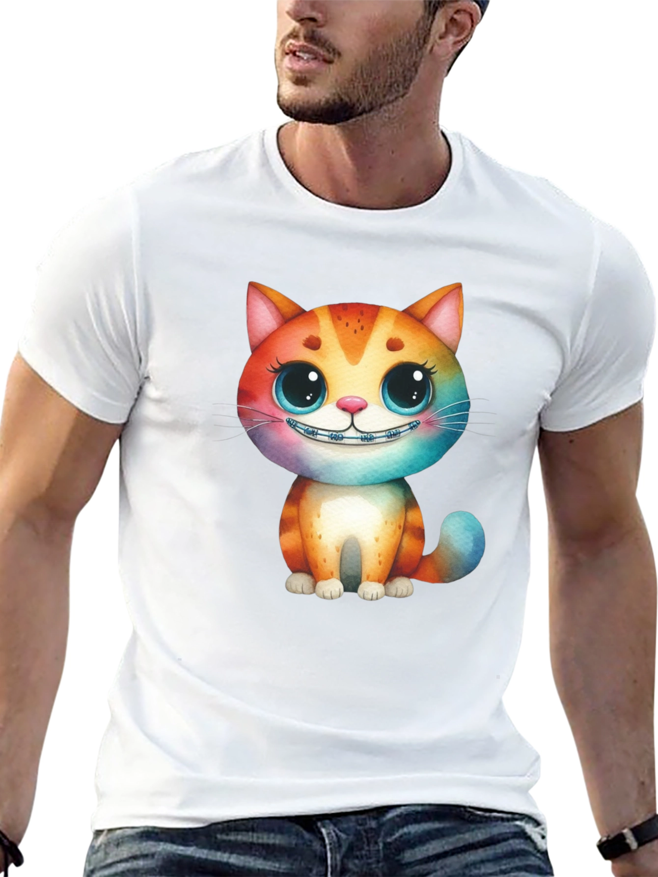Cat with Braces Graphic Tee