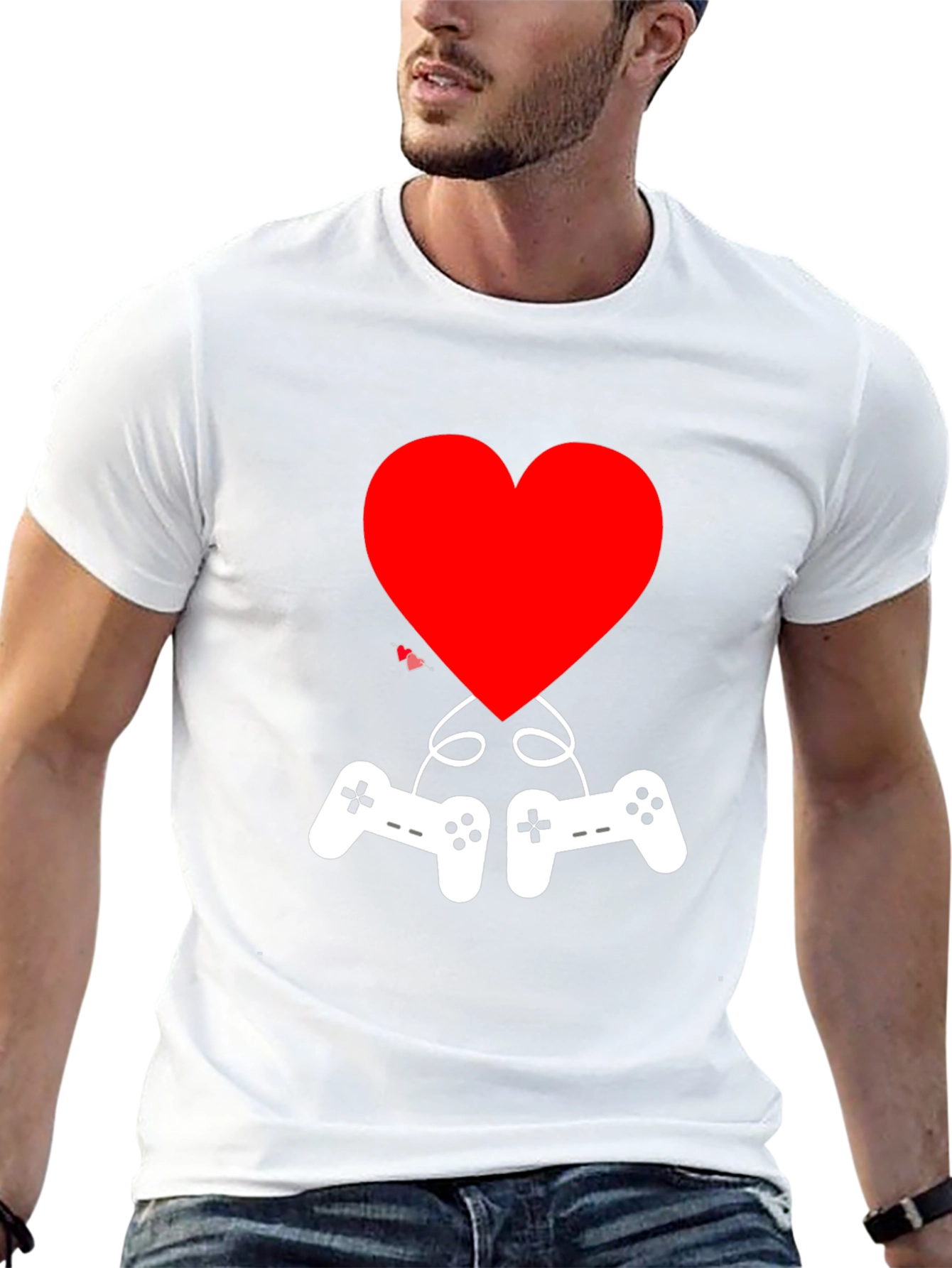 Gamer Love T-Shirt - Heart & Controller Graphic Tee