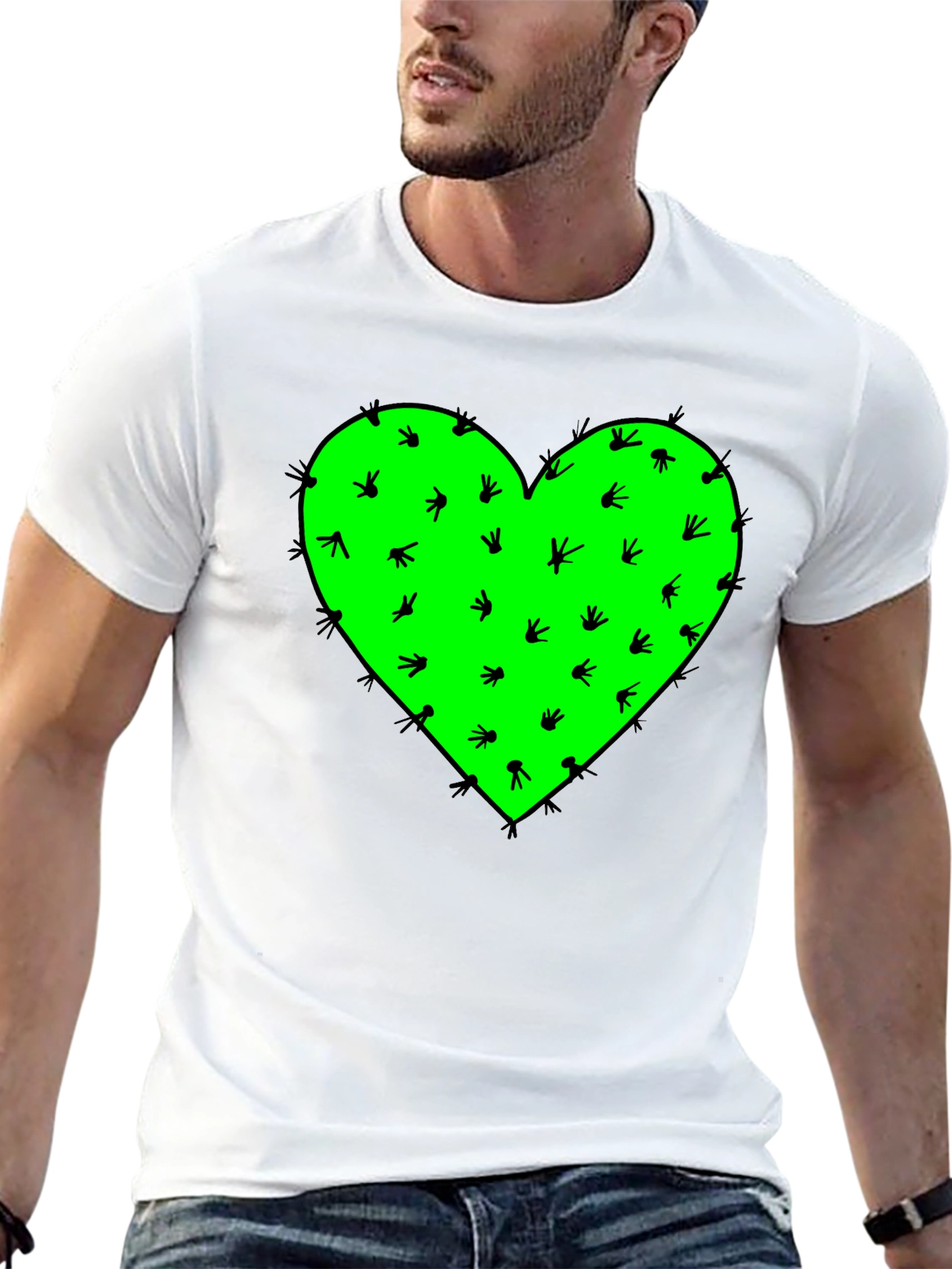 Cactus Heart Graphic Tee - Prickly Love Shirt