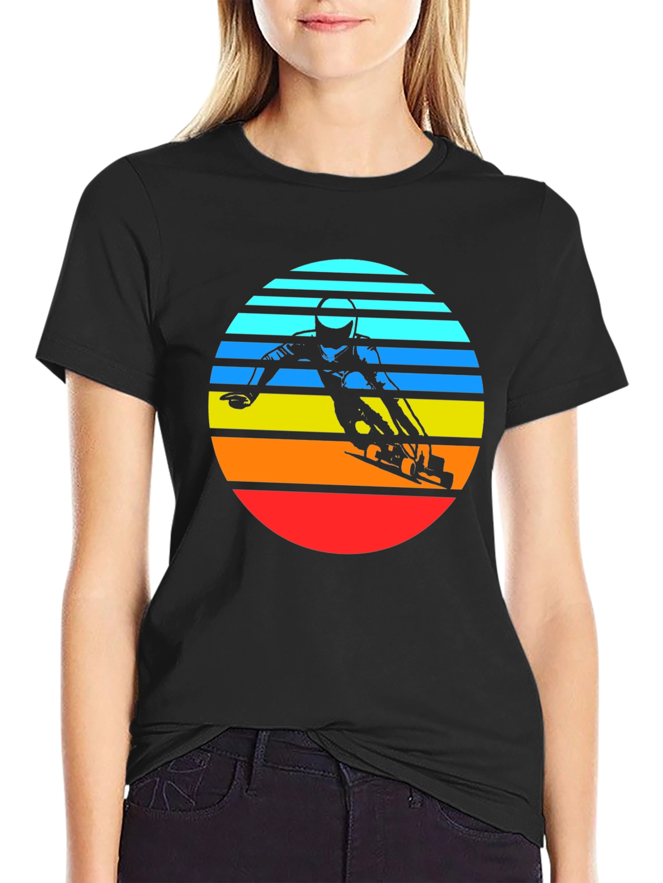 Retro Sunset Mountain Bike T-Shirt