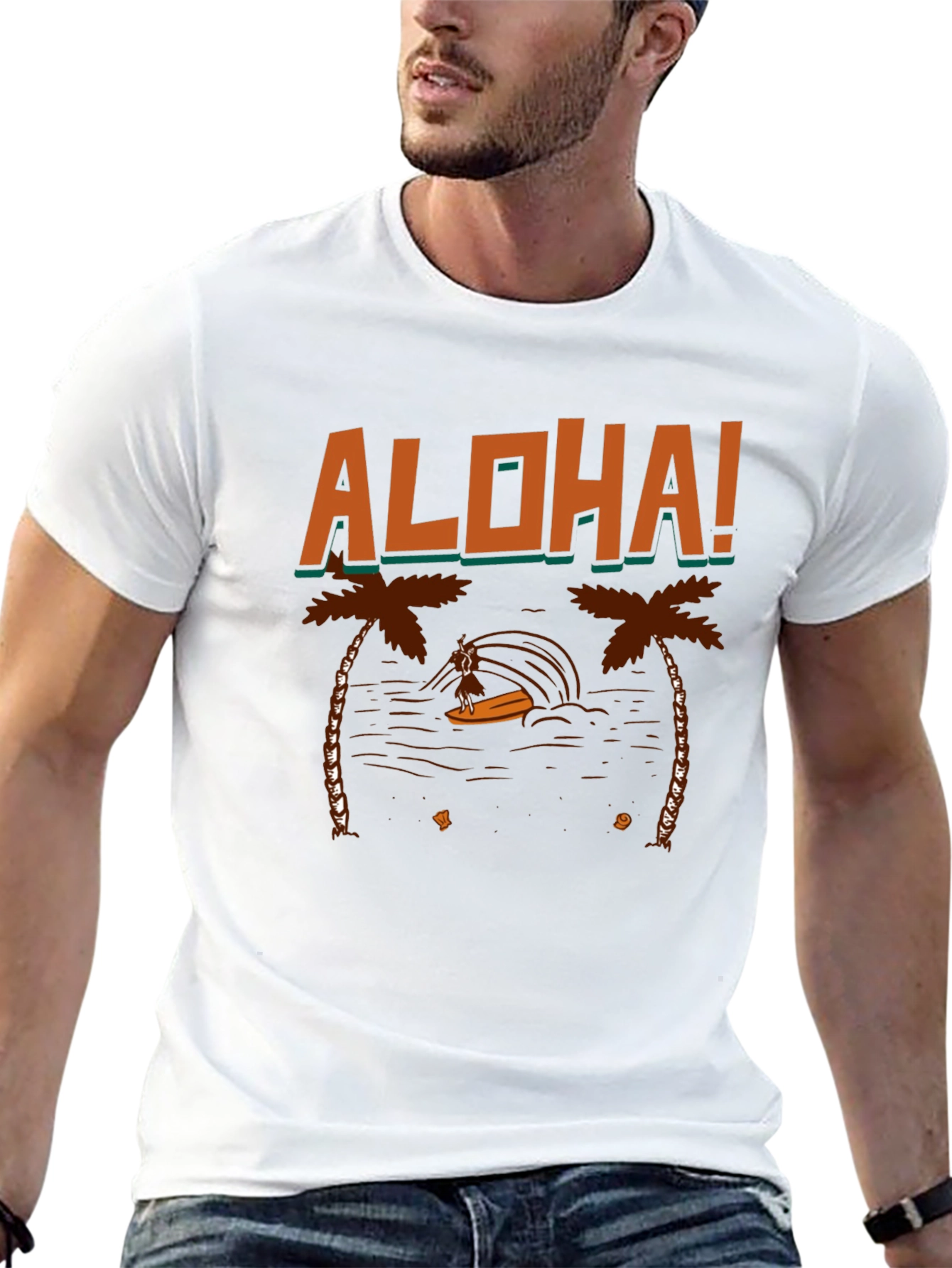 Aloha Surfer Graphic Tee - Black
