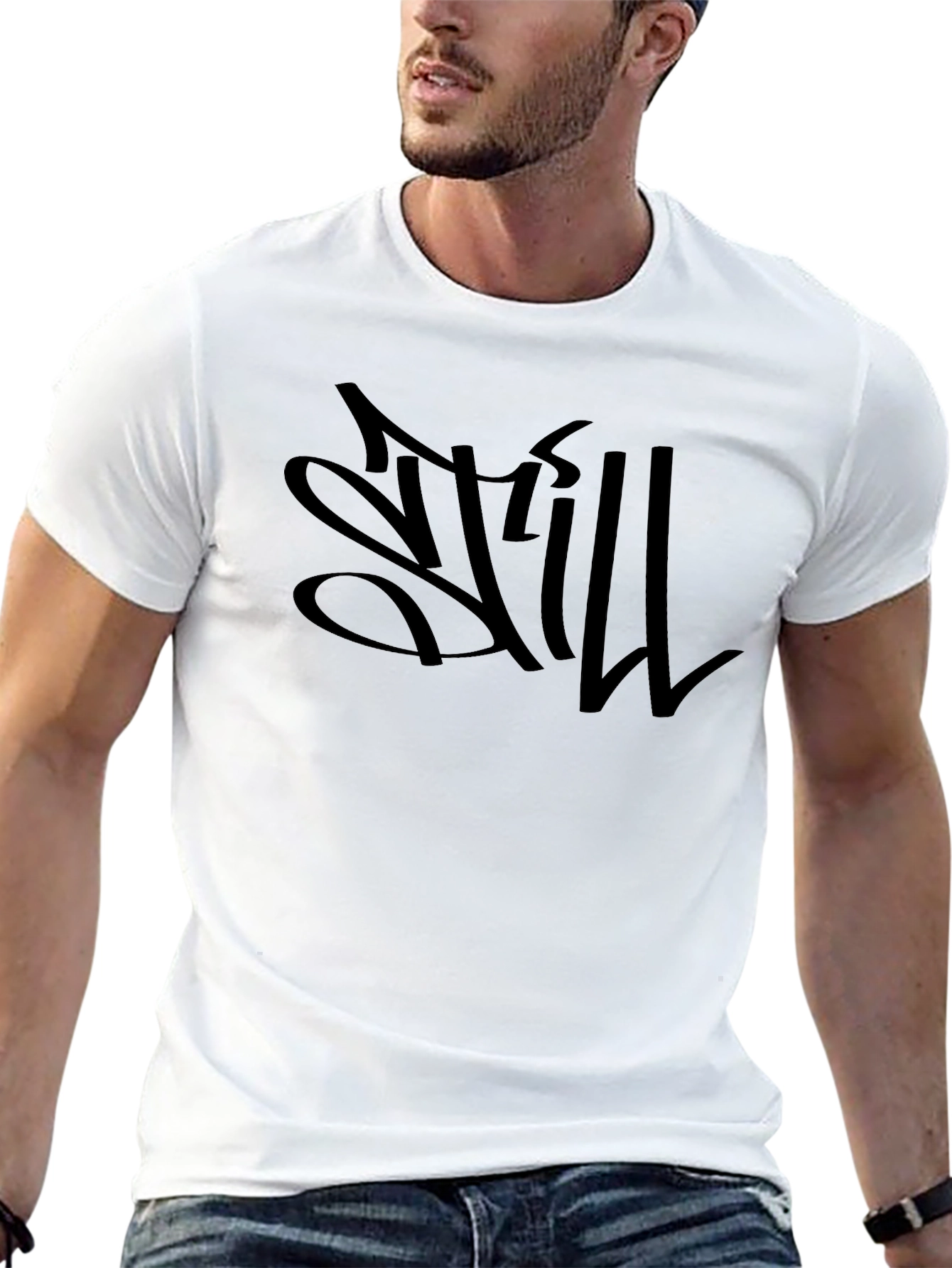 Statement Graphic Tee - Edgy Black Design