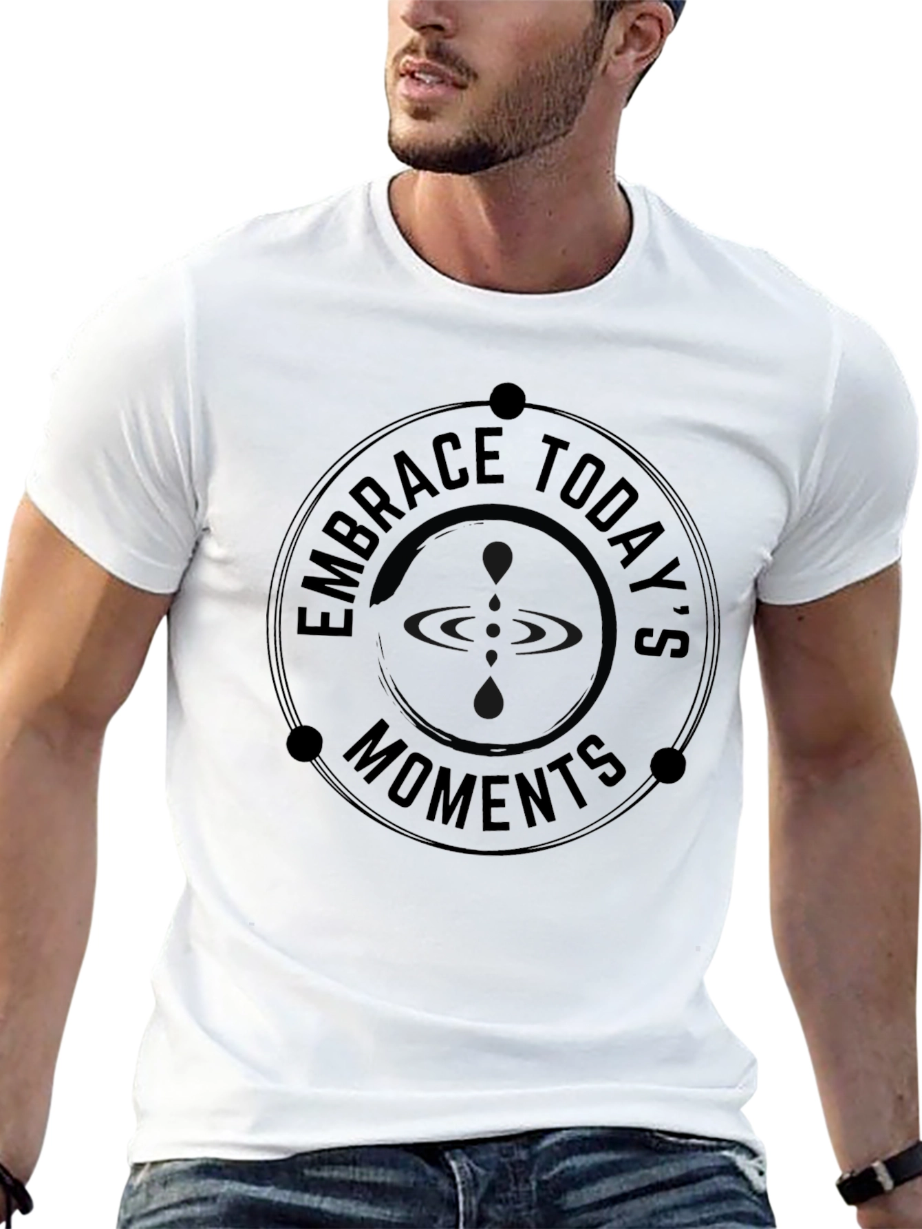Embrace Todays Moments Black Graphic Tee
