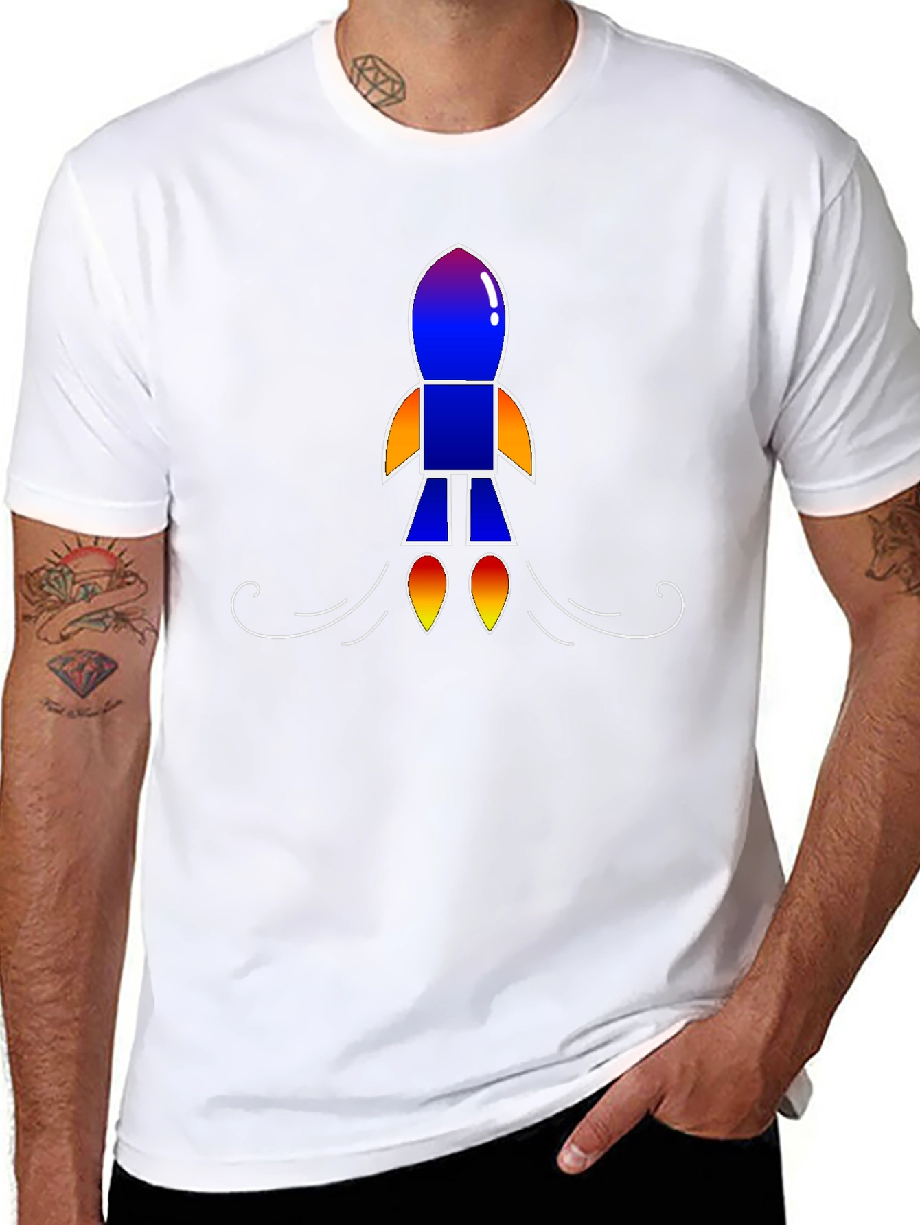 Rocket Graphic Black T-Shirt