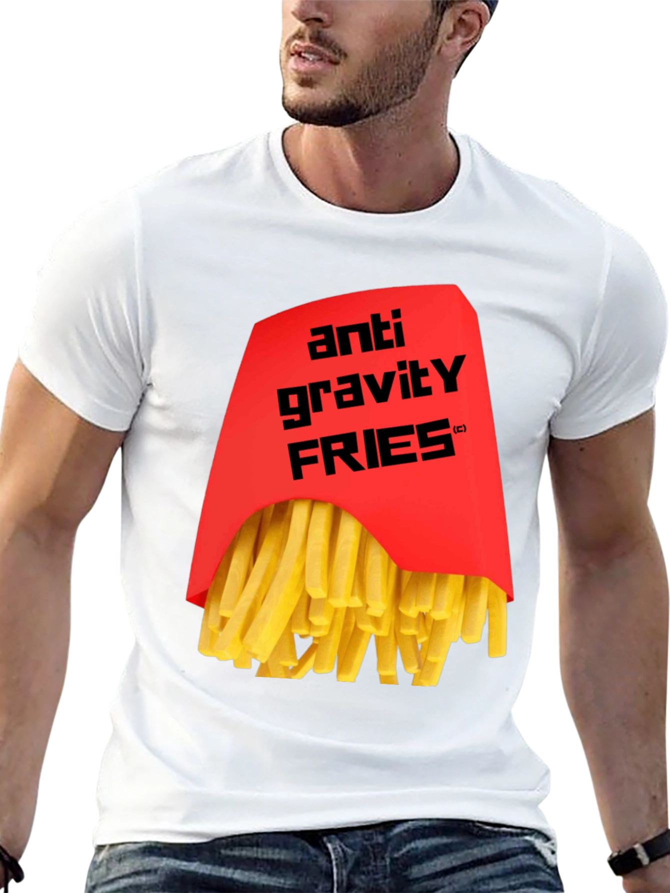Anti Gravity Fries Graphic T-Shirt - Black