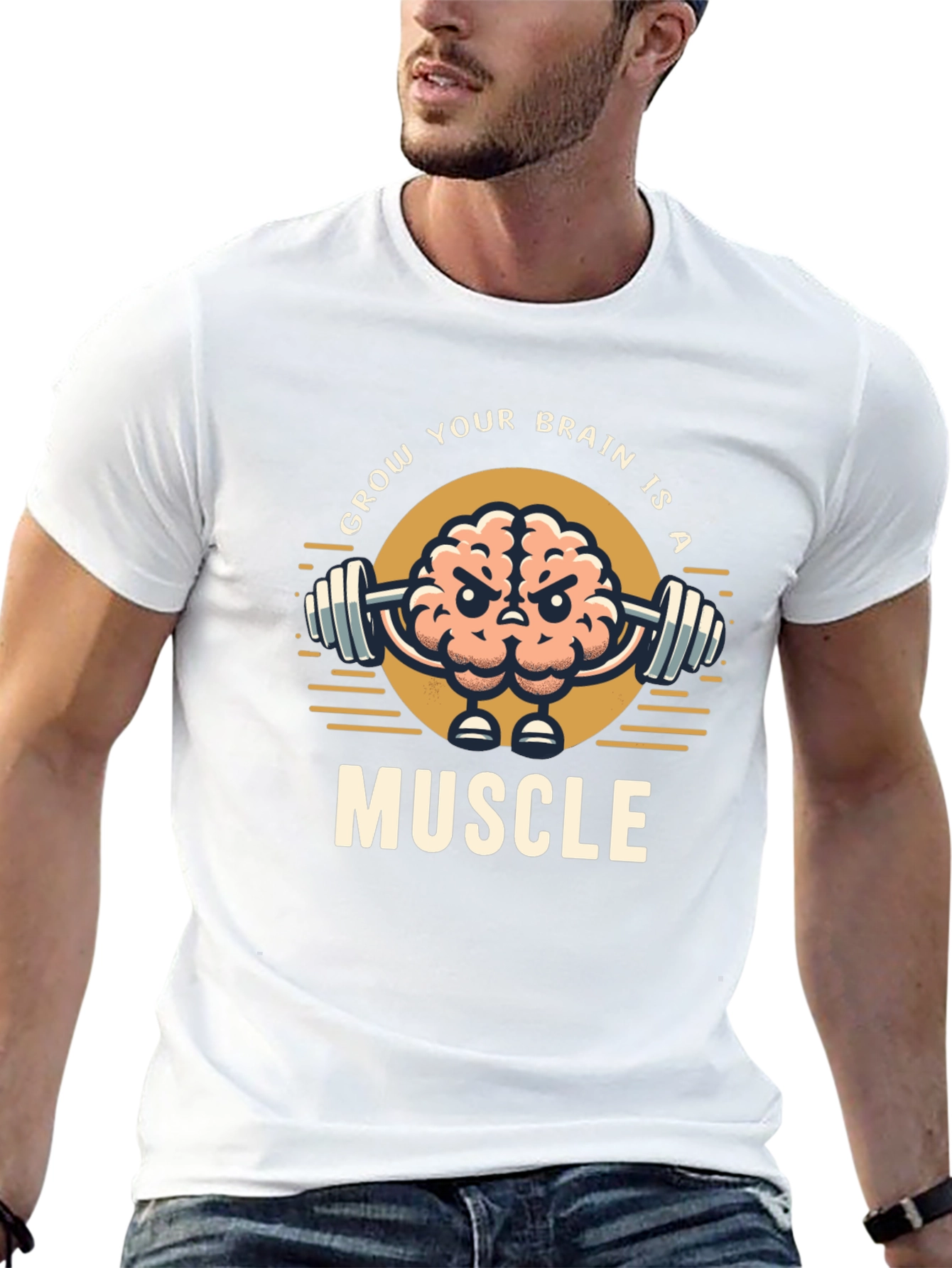 Grow Your Brain T-Shirt | Brain Muscle Tee