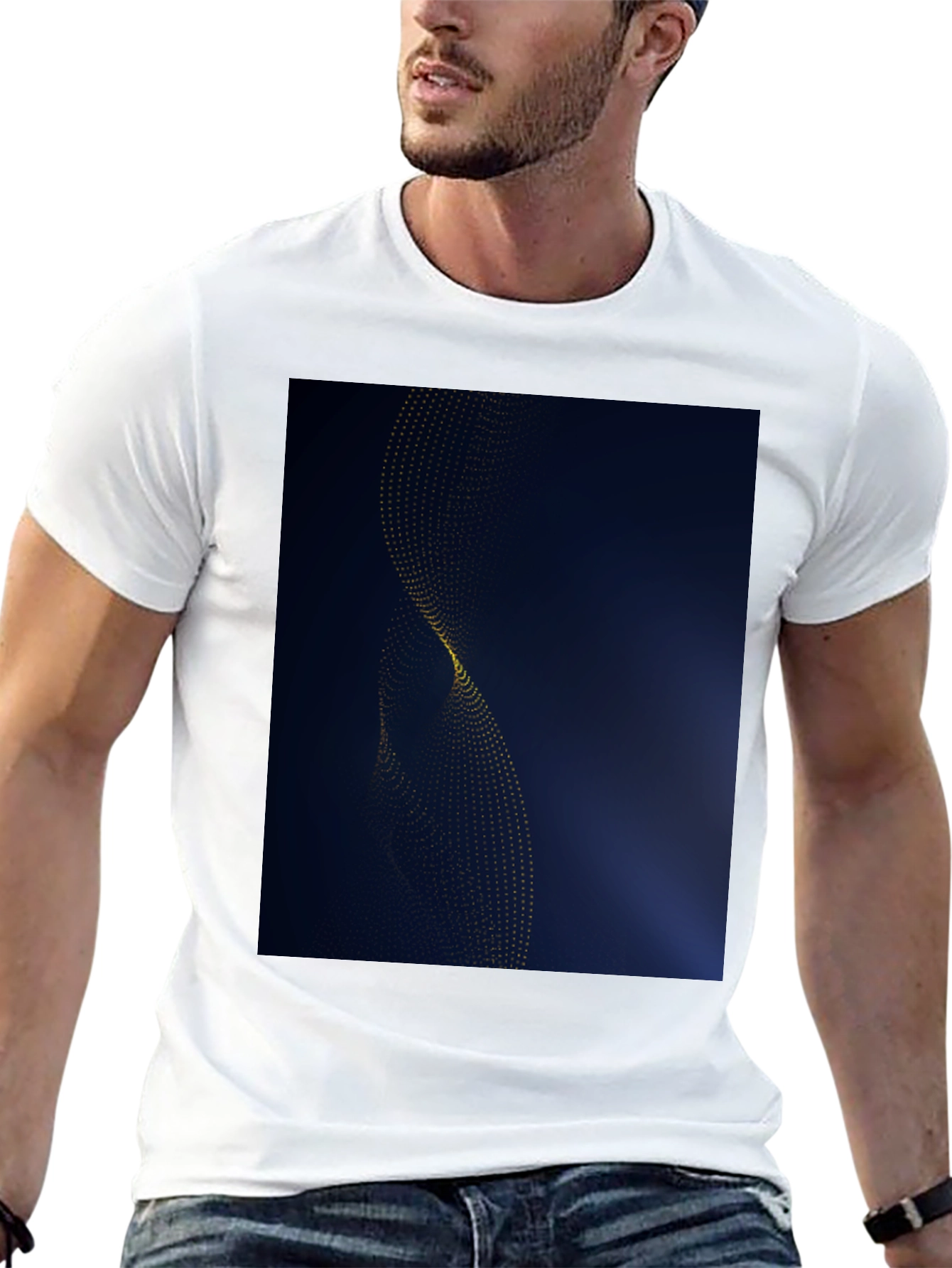 Modern Abstract Graphic Black T-Shirt