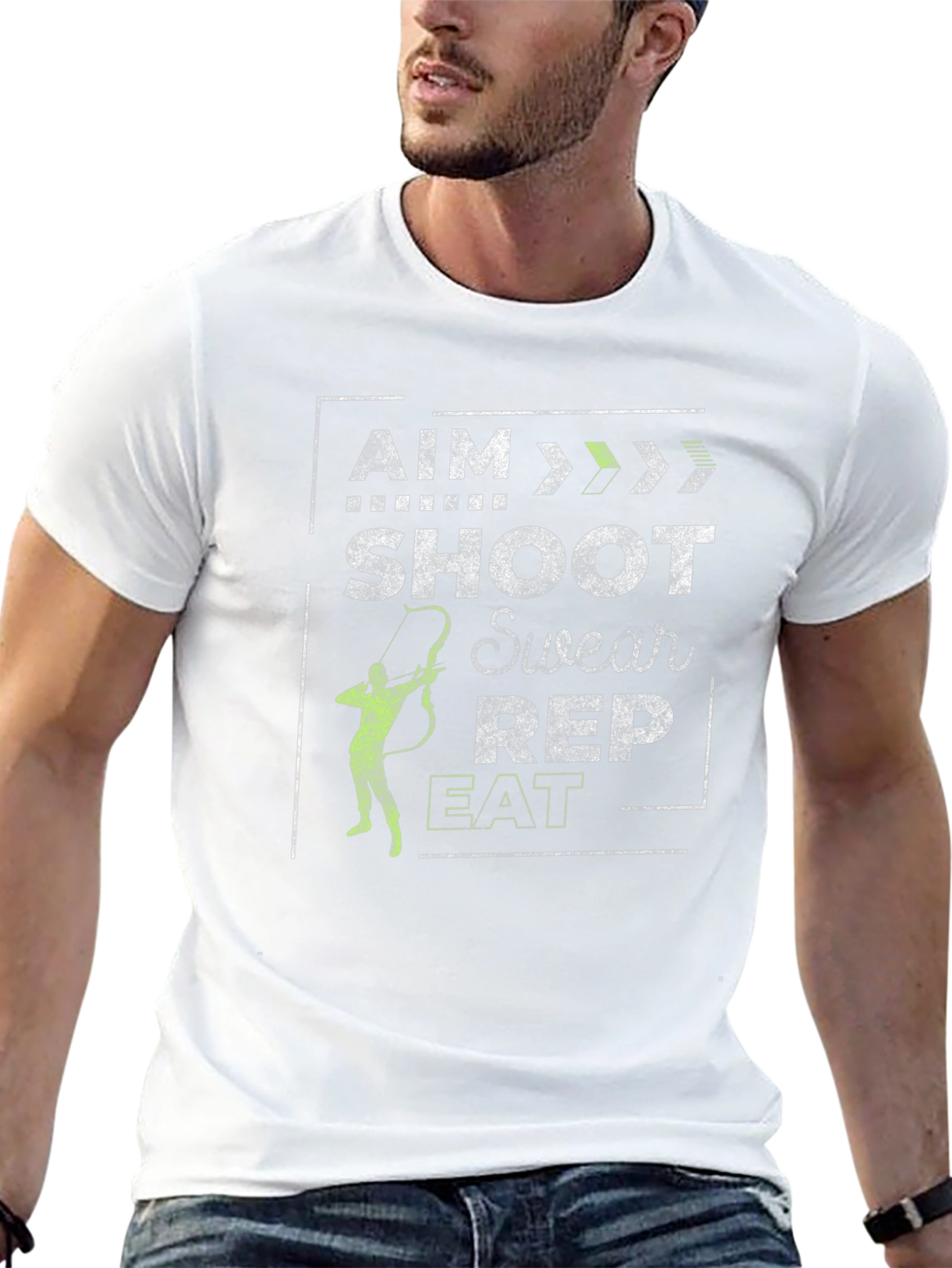 Archer T-Shirt - Aim Shoot Swear Rep Eat