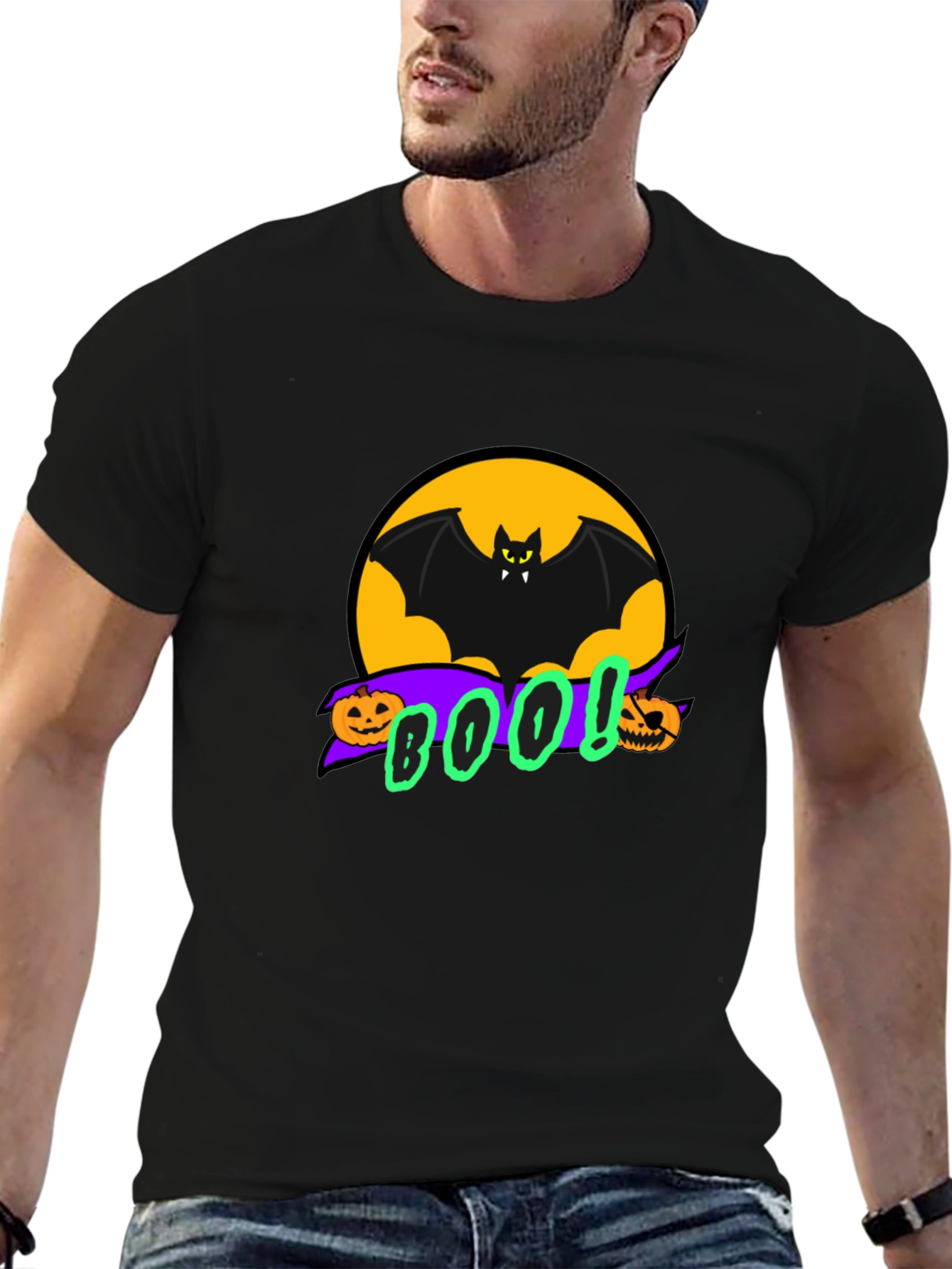 Halloween Bat BOO! Graphic Tee - Spooky Season Apparel