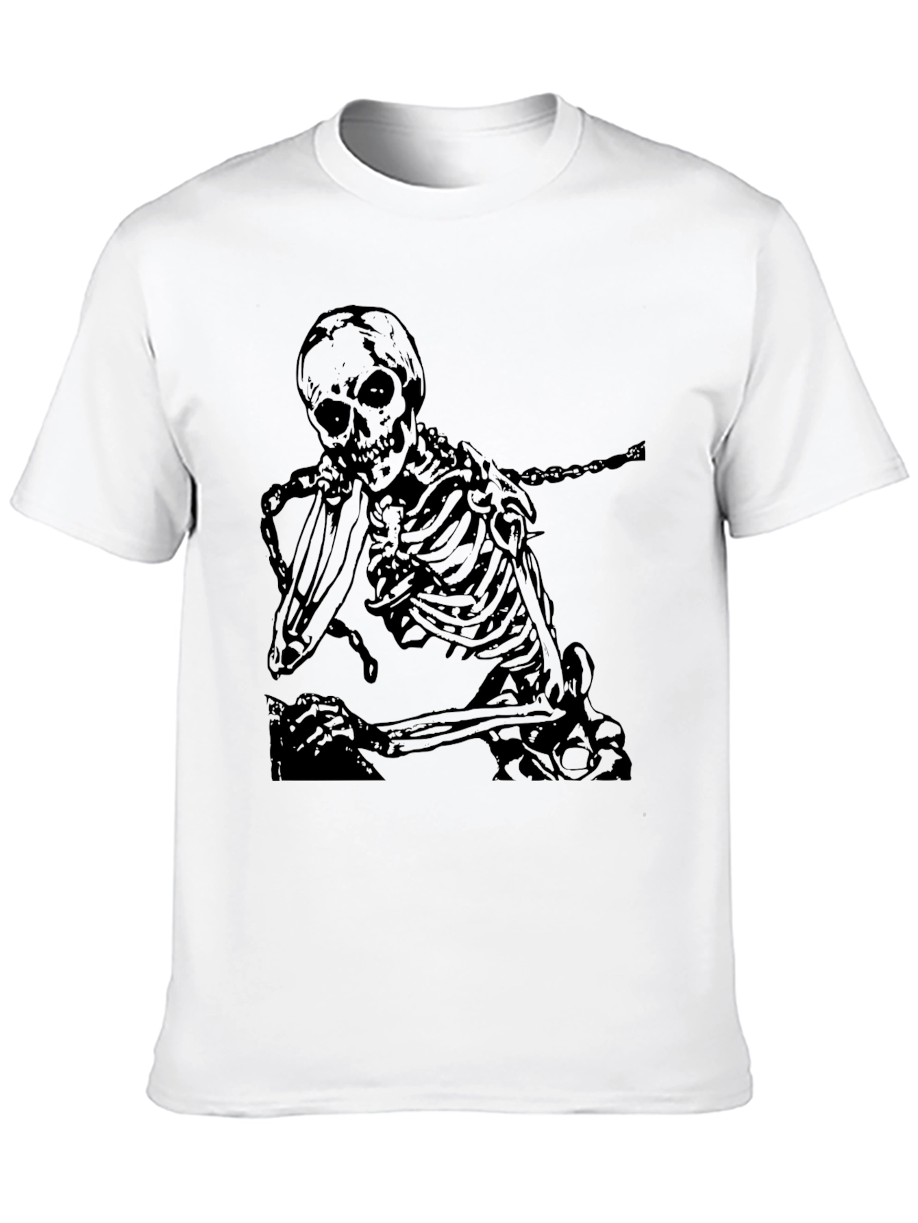 Skeleton Graphic Print Tee - Black