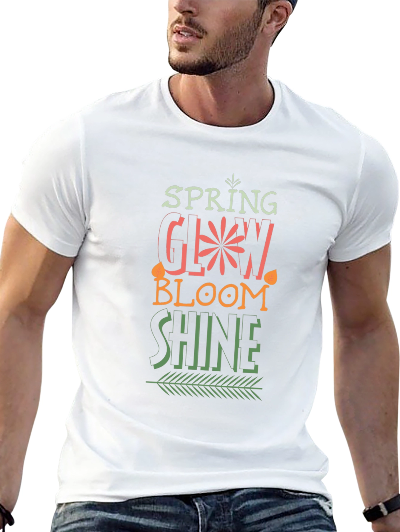 Spring Glow Bloom Shine Black T-Shirt