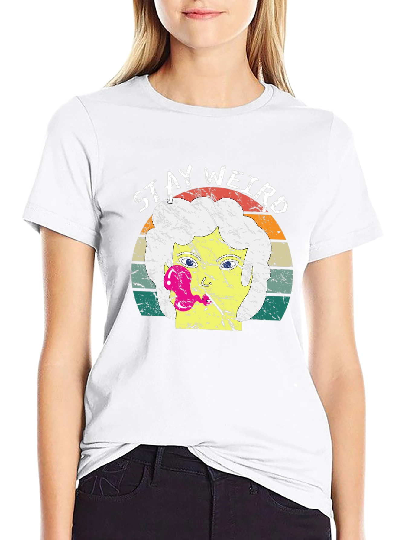 Stay Weird Graphic Tee - Retro Design