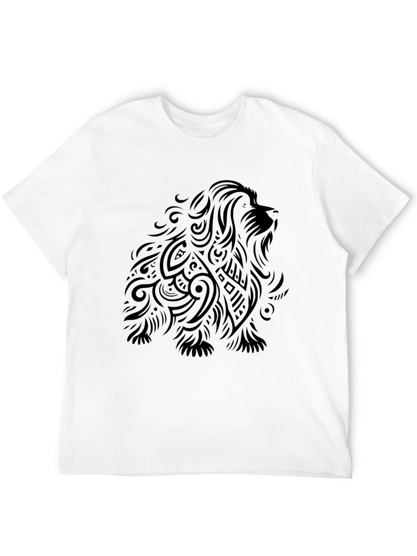 Tribal Lion Graphic Black T-Shirt