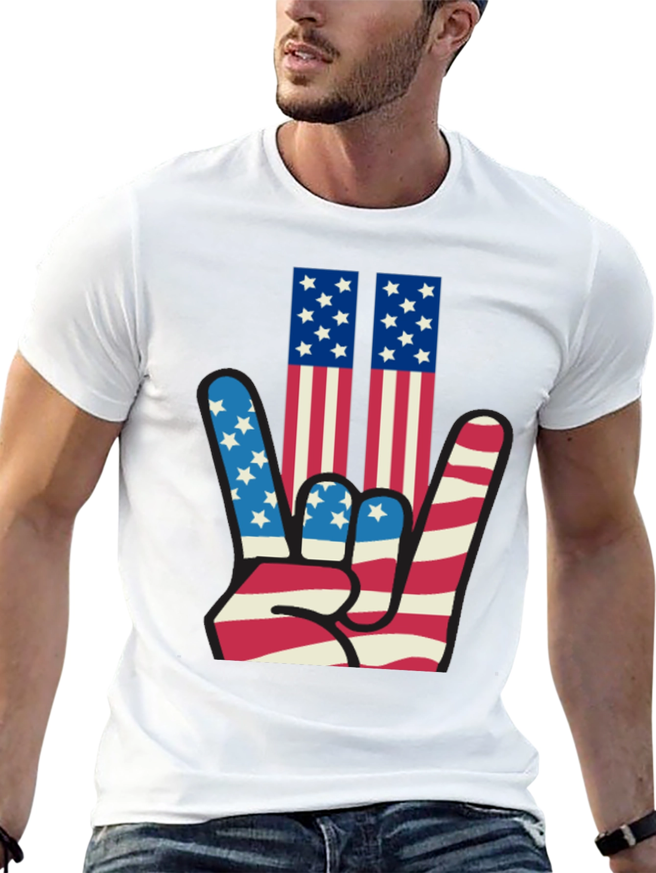 Patriotic Hand Sign Graphic Tee
