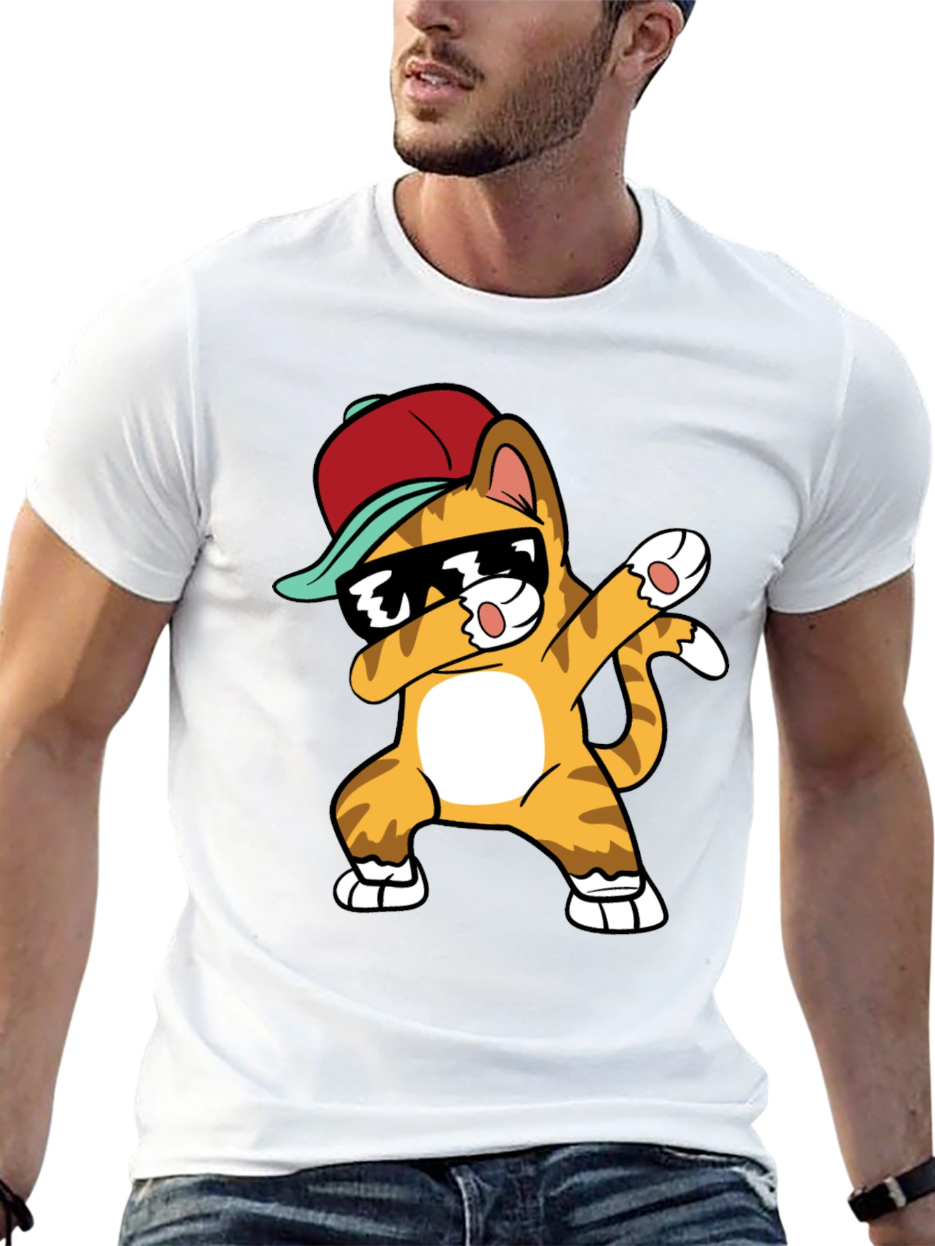 Dabbing Cat Graphic Tee - Cool & Trendy