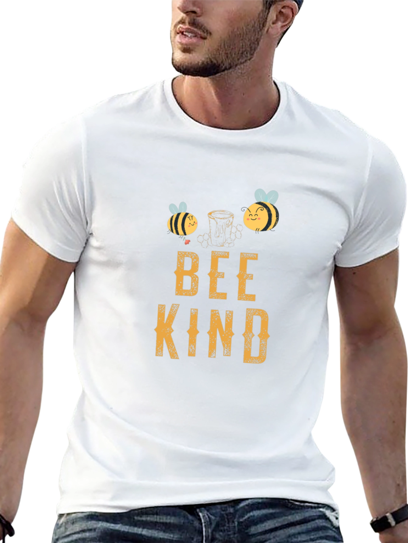 Bee Kind T-Shirt Black Cotton Tee with Graphic Print