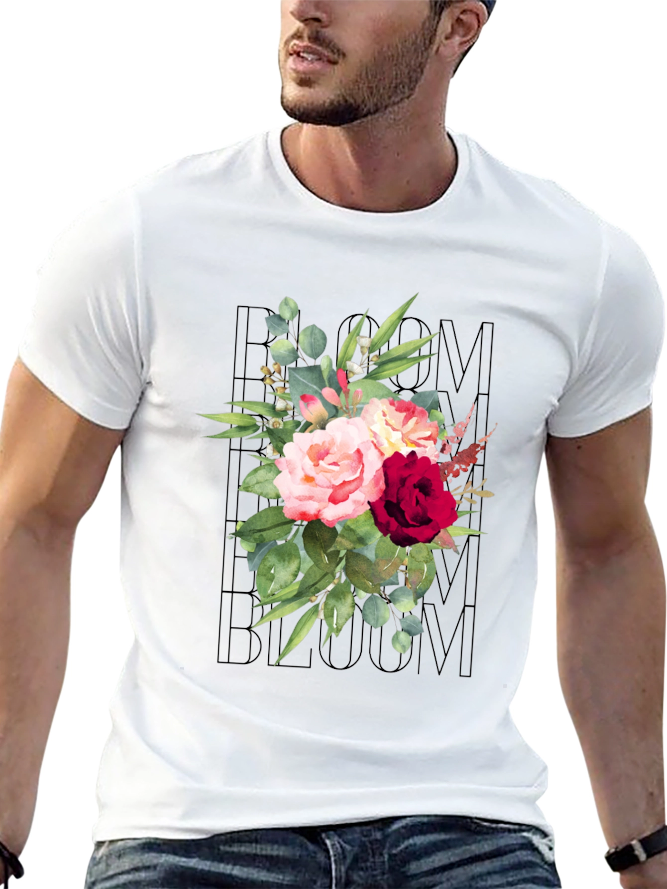 Floral Bloom Graphic Tee - Black