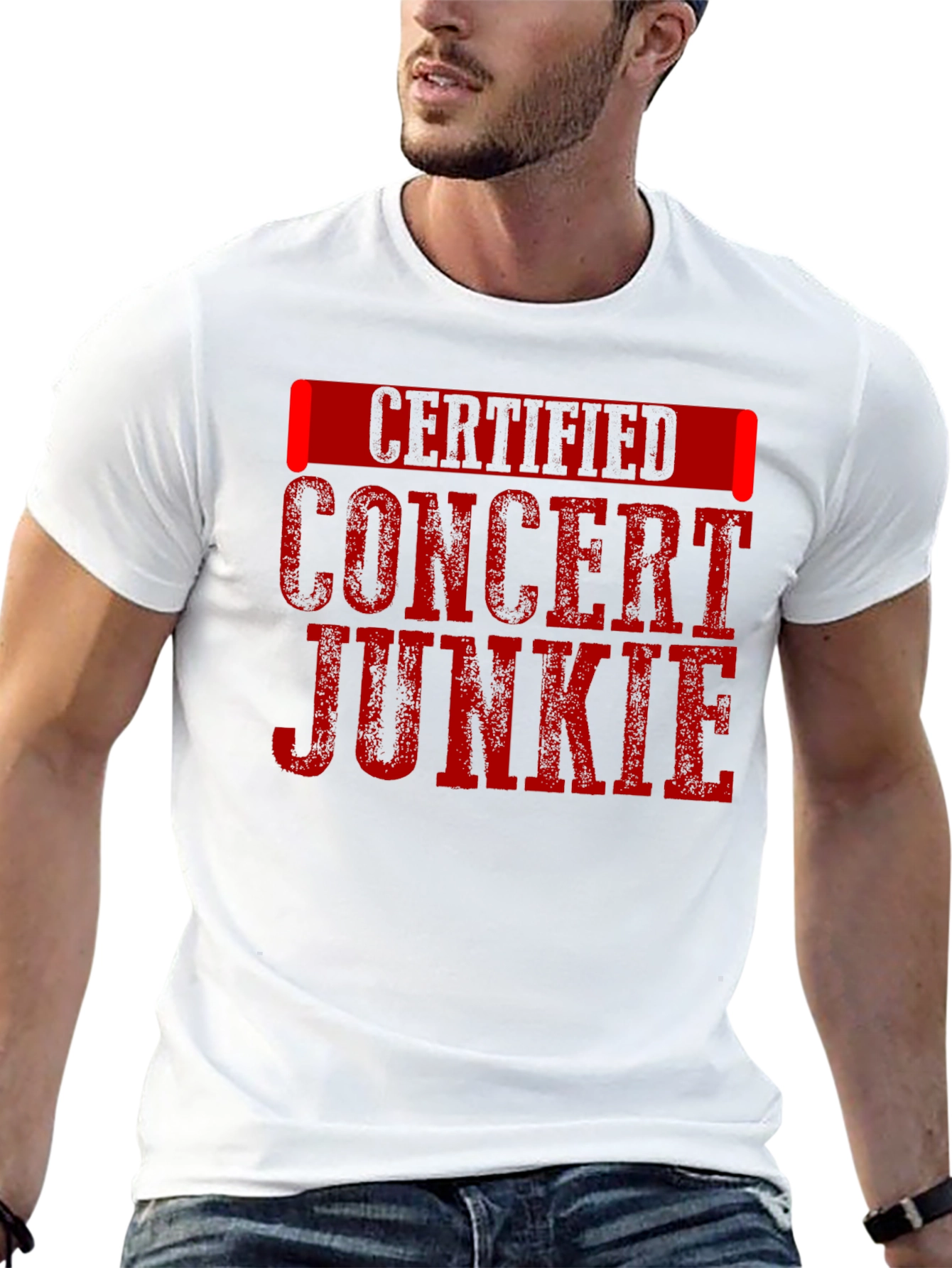 Certified Concert Junkie Black Graphic T-Shirt