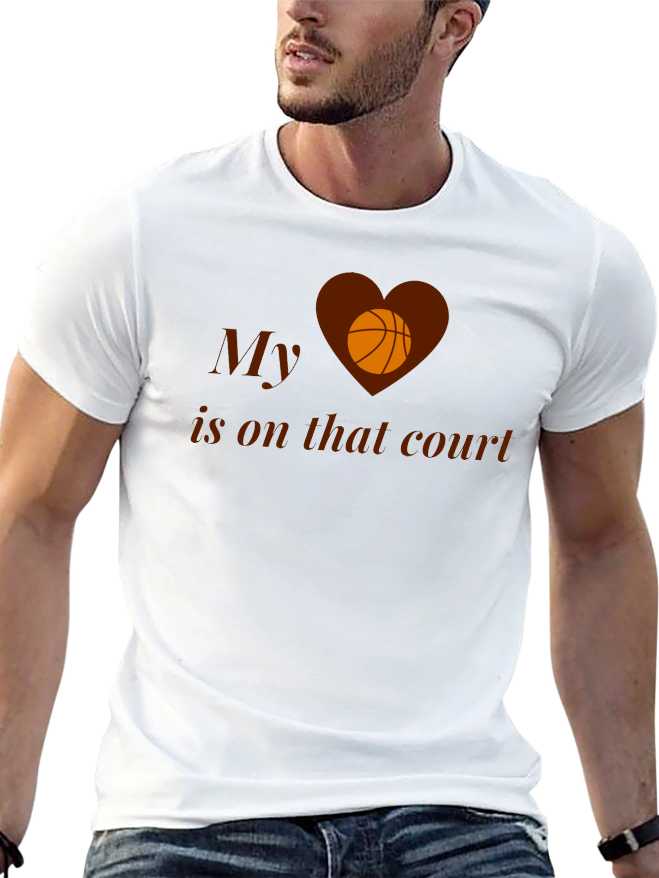 My Heart Is On That Court Basketball Graphic Tee