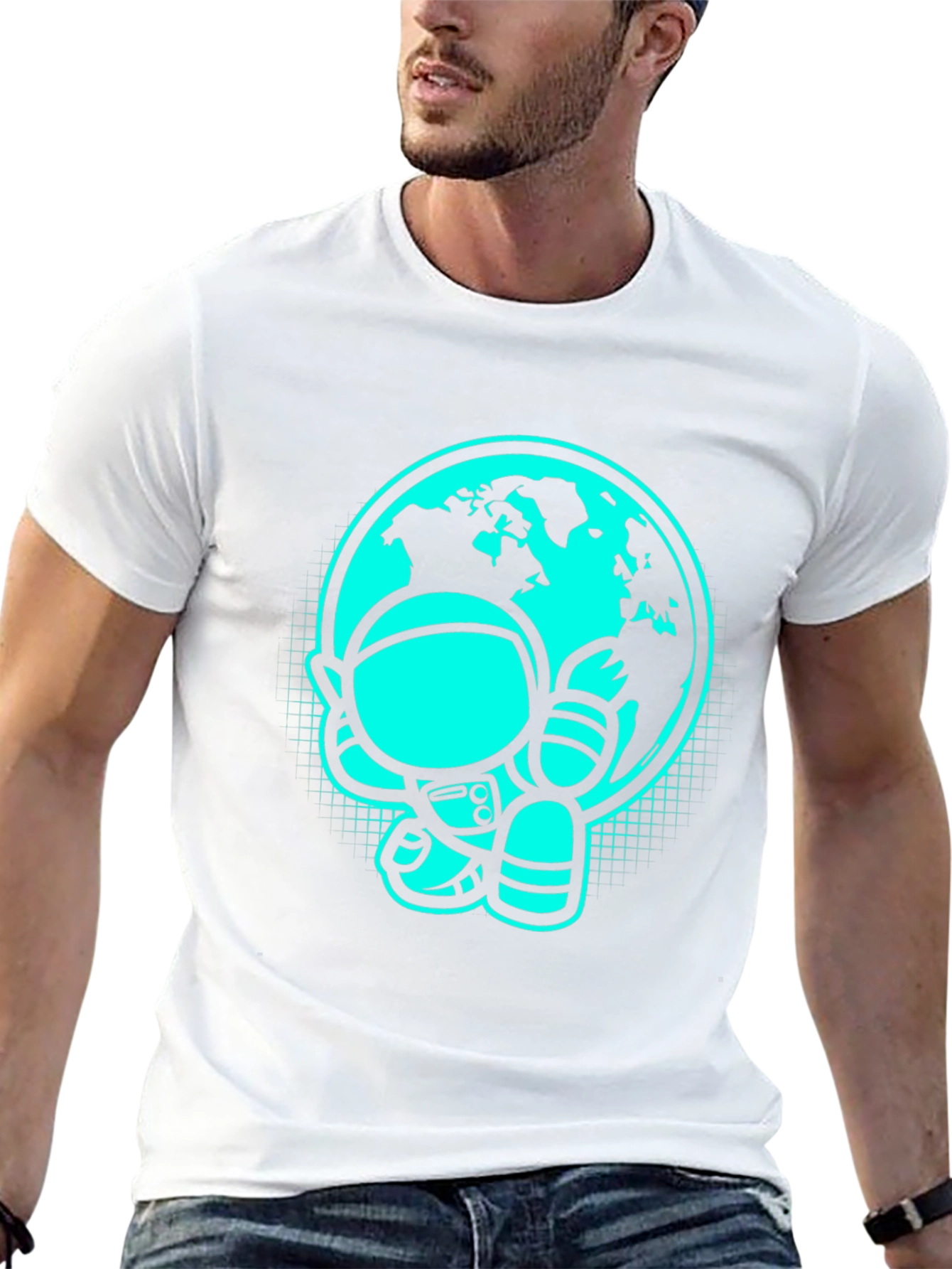 Astronaut Earth Graphic Print Tee