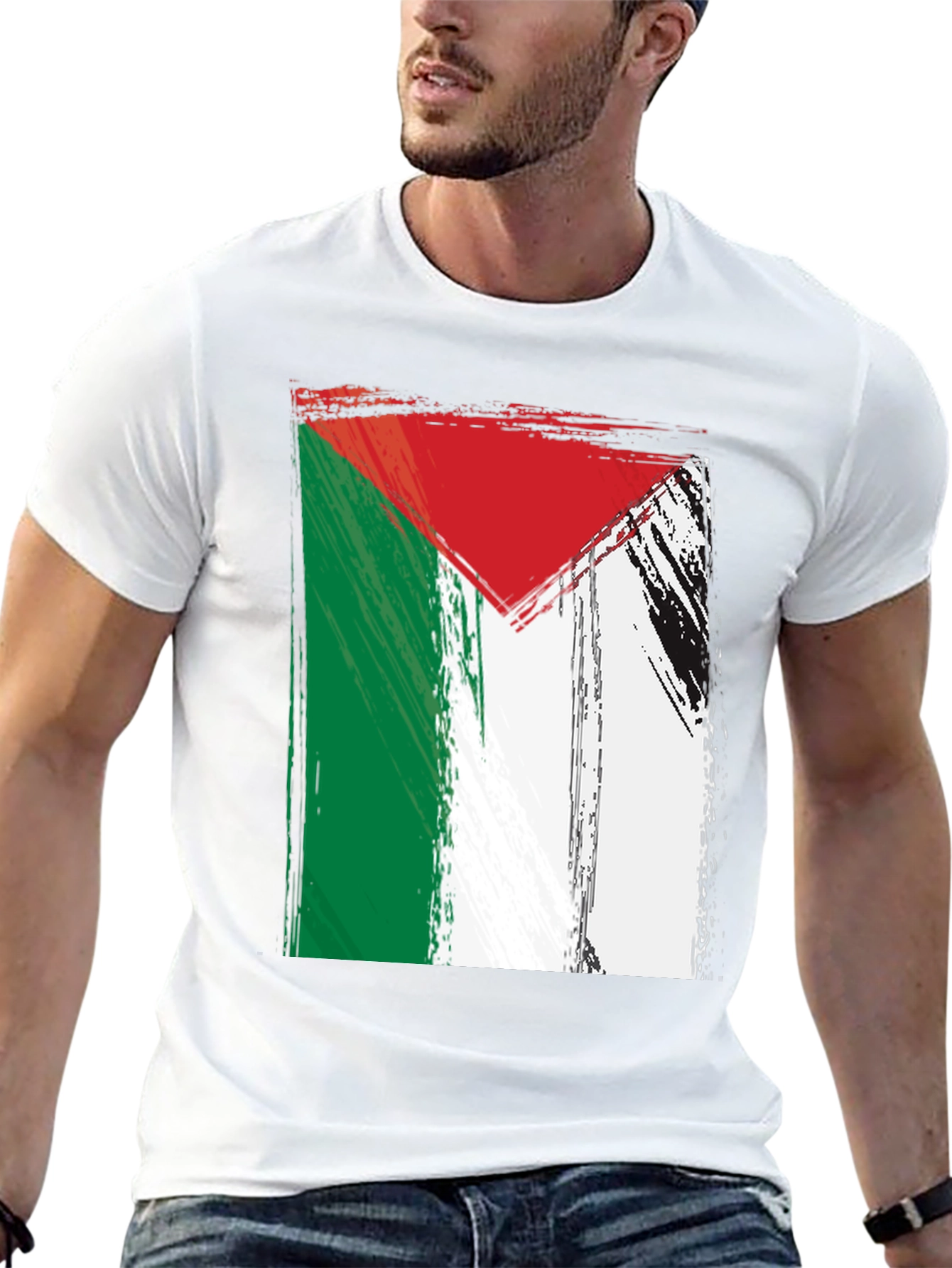 Palestine Flag T-Shirt - Distressed Graphic Tee