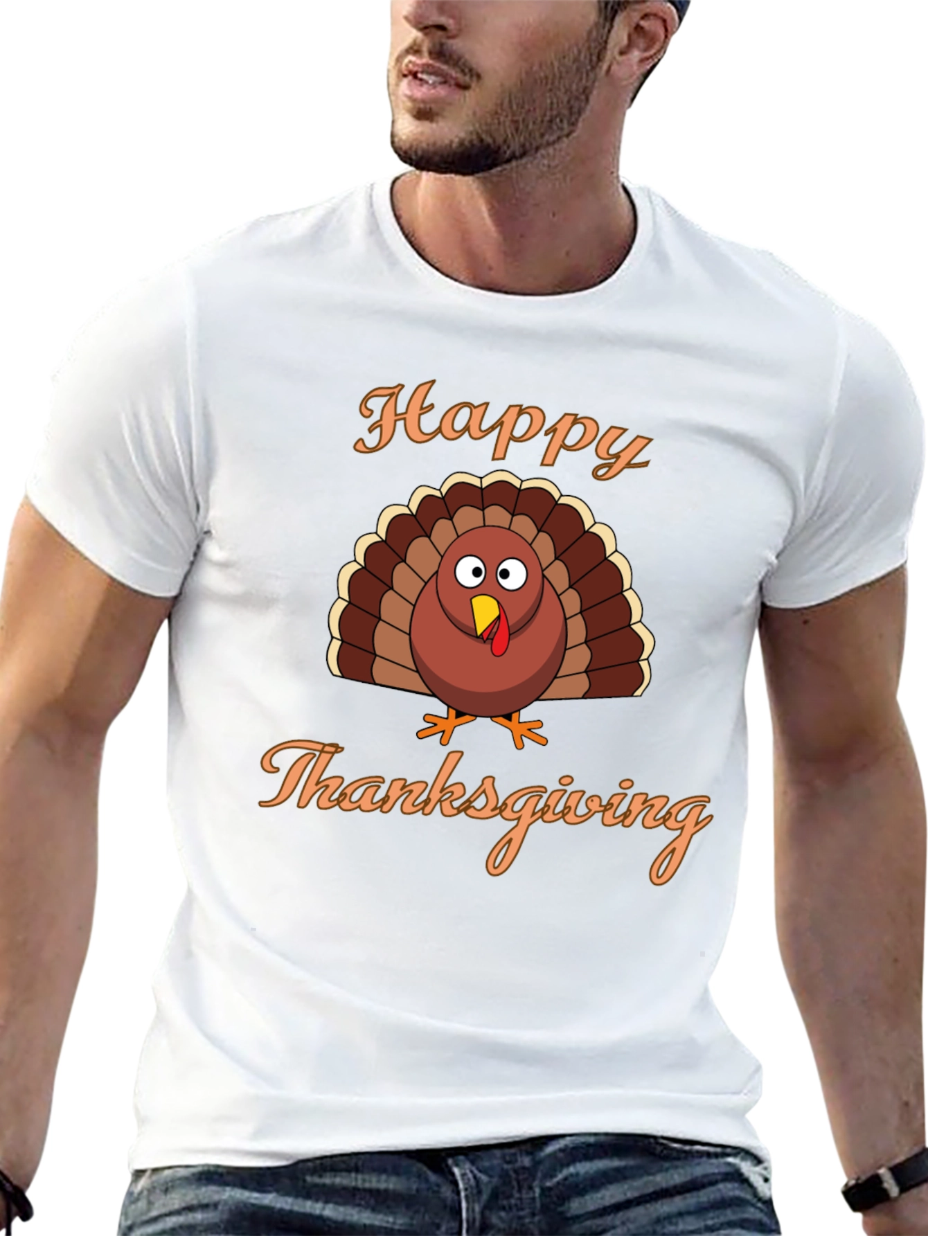Happy Thanksgiving Turkey Graphic T-Shirt