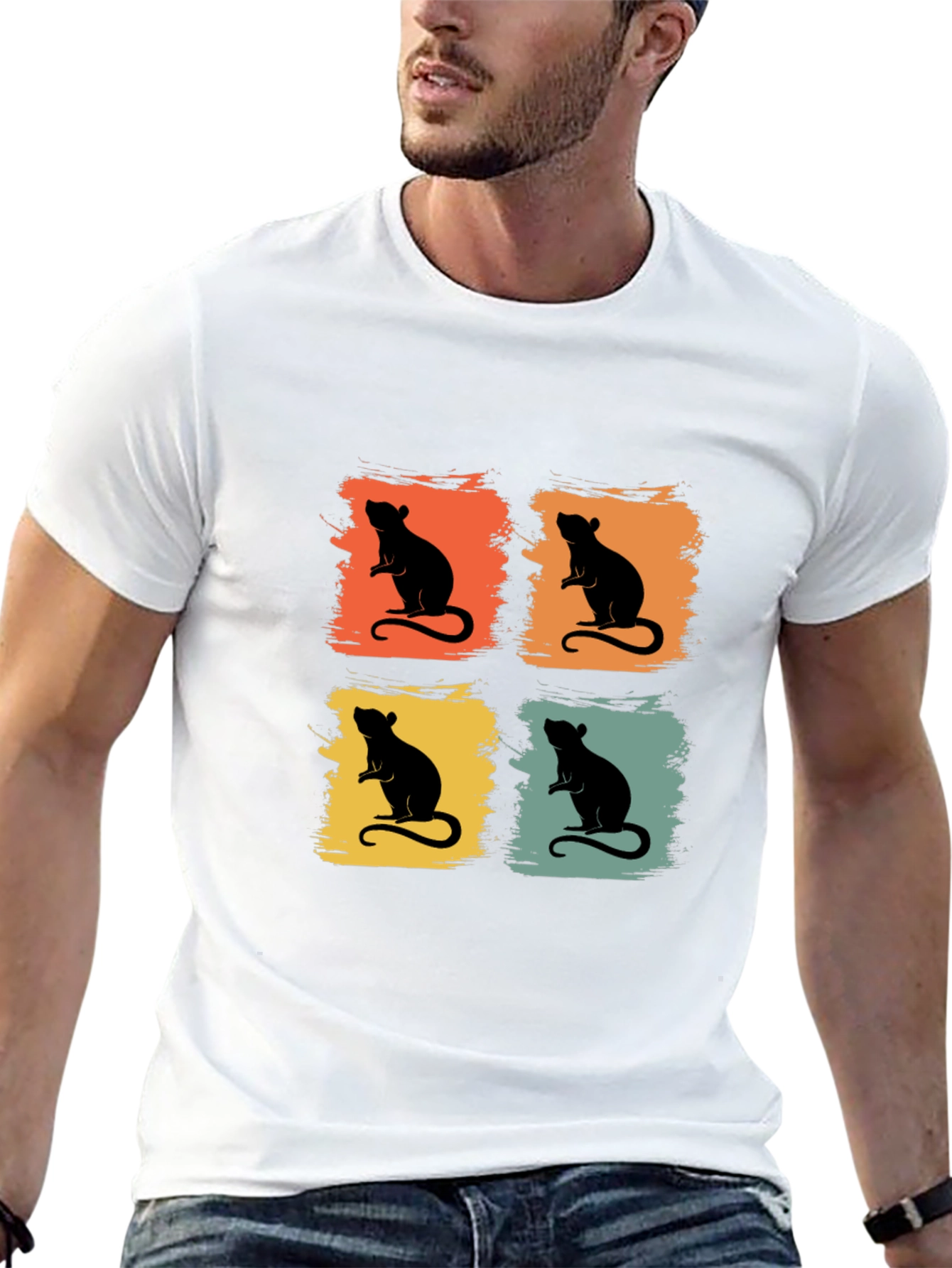 Retro Rat Graphic Tee - Fun Animal Shirt