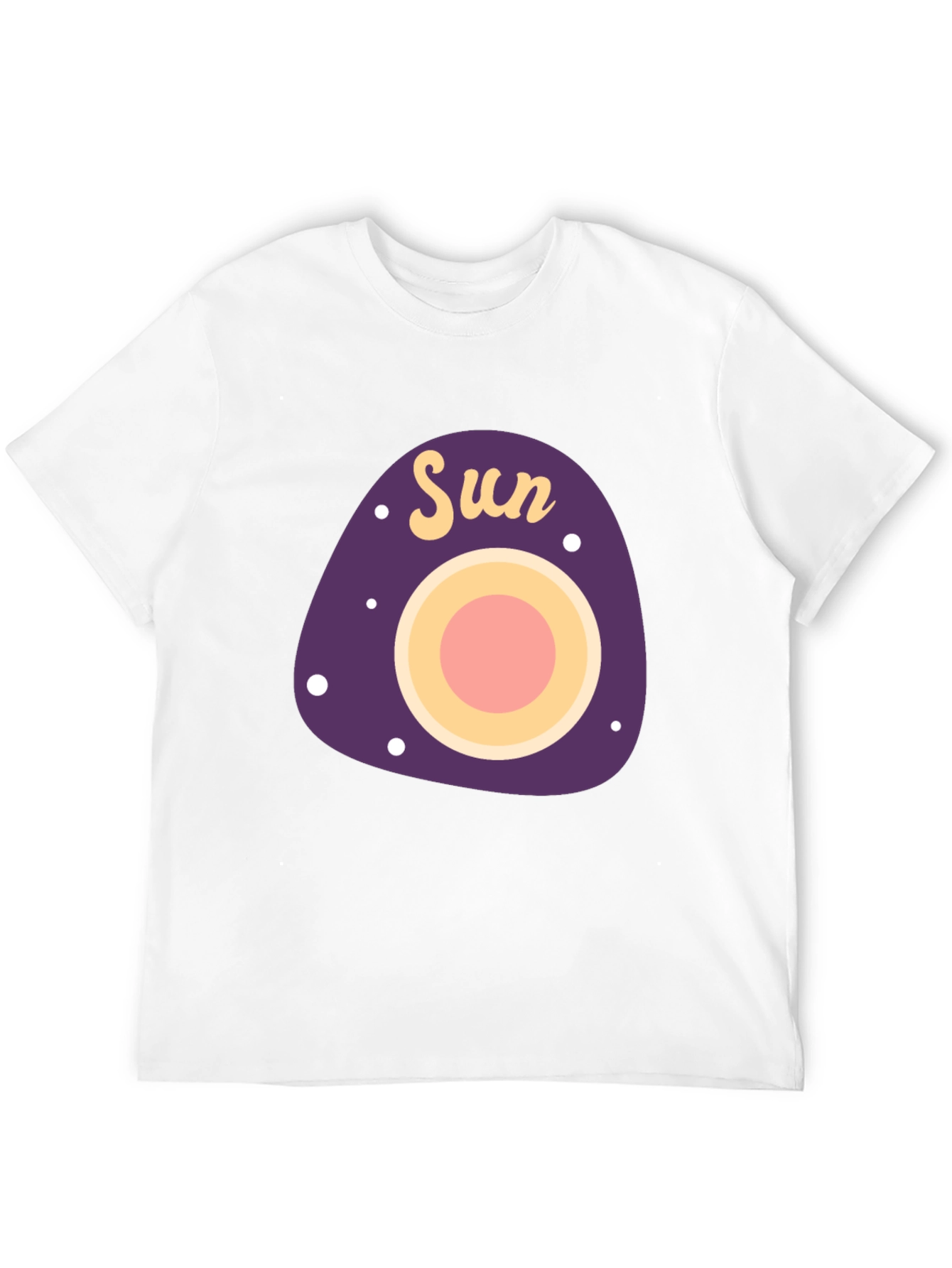 Retro Sun Graphic Tee - Black Cotton Casual Shirt