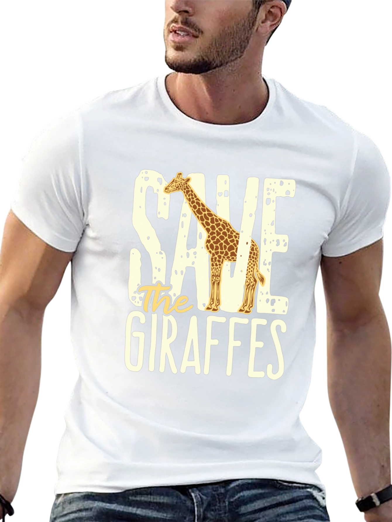 Save the Giraffes Graphic Tee - Eco-Friendly Fashion