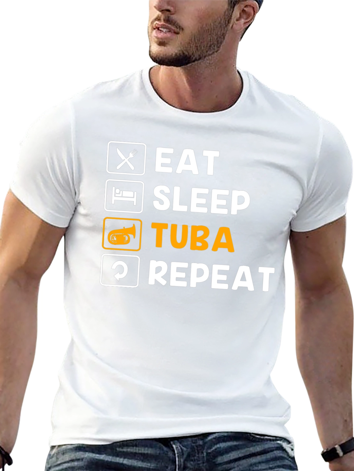 Eat Sleep Tuba Repeat Black T-Shirt