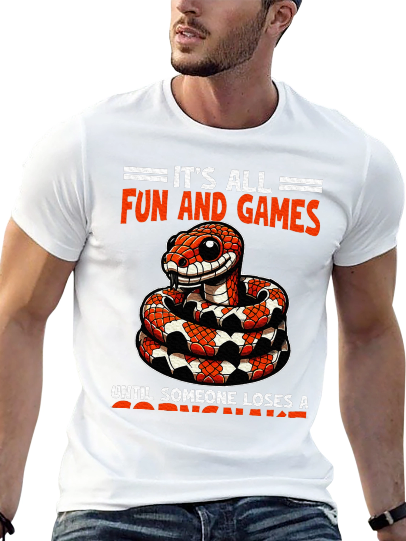 Funny Snake Graphic T-Shirt: Its All Fun and Games