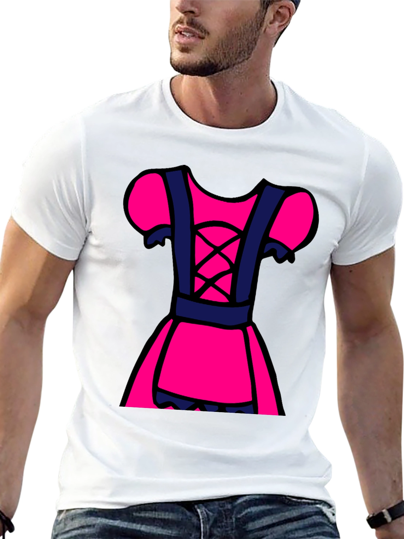 Novelty Dress Design Black T-Shirt