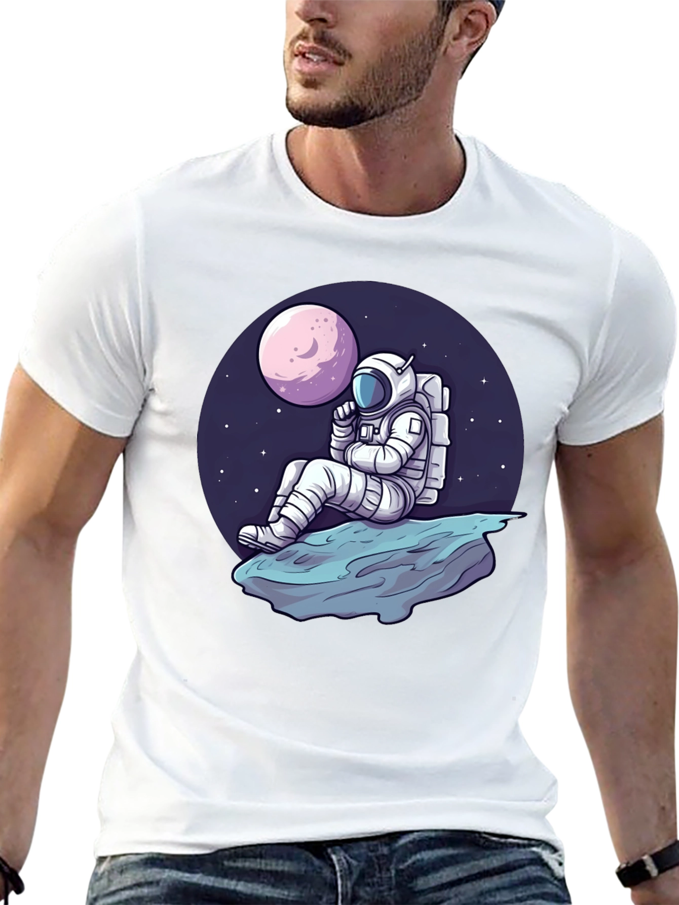Astronaut on Moon T-Shirt - Space Adventure Tee