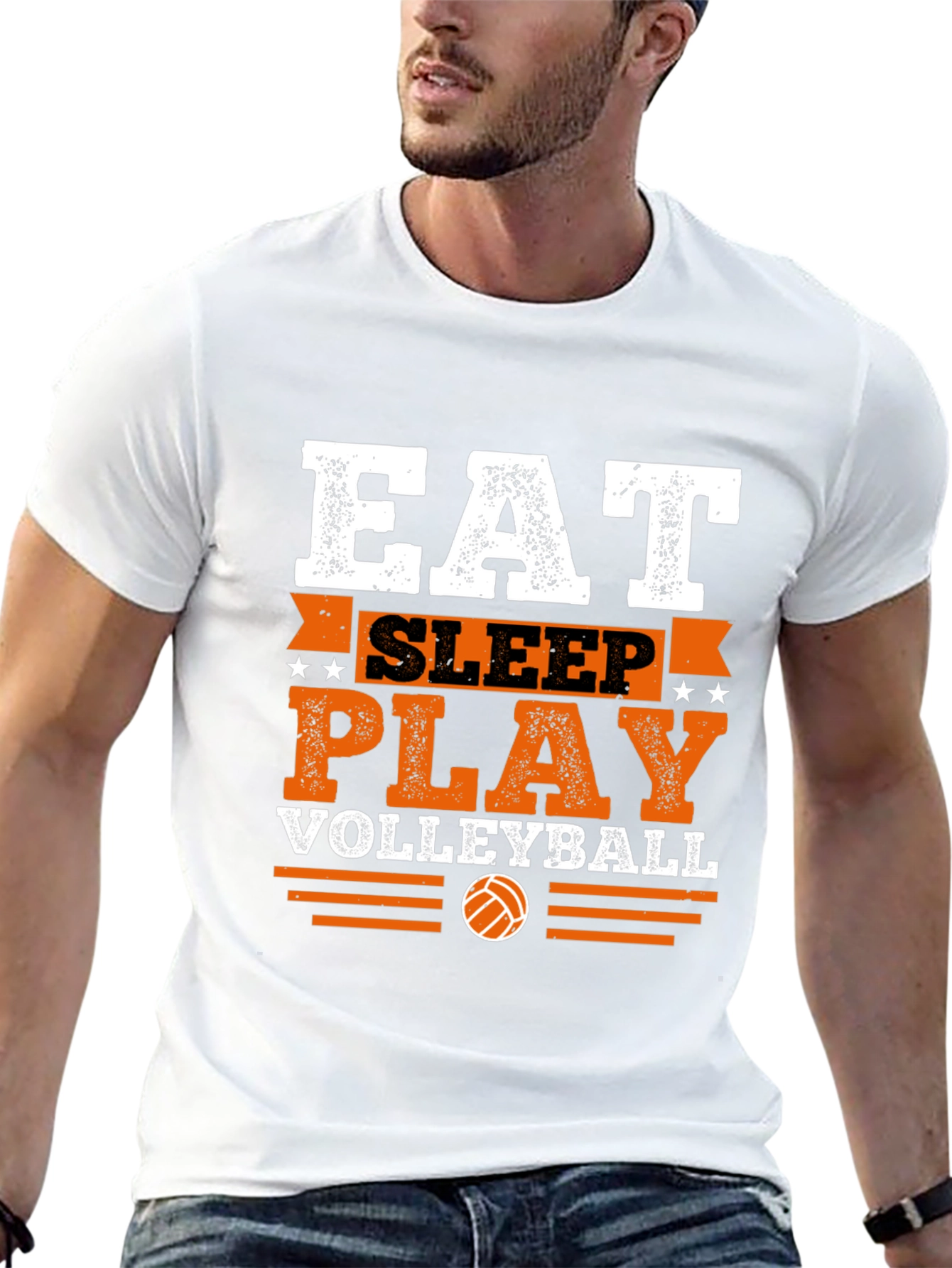 Eat Sleep Play Volleyball Graphic T-Shirt