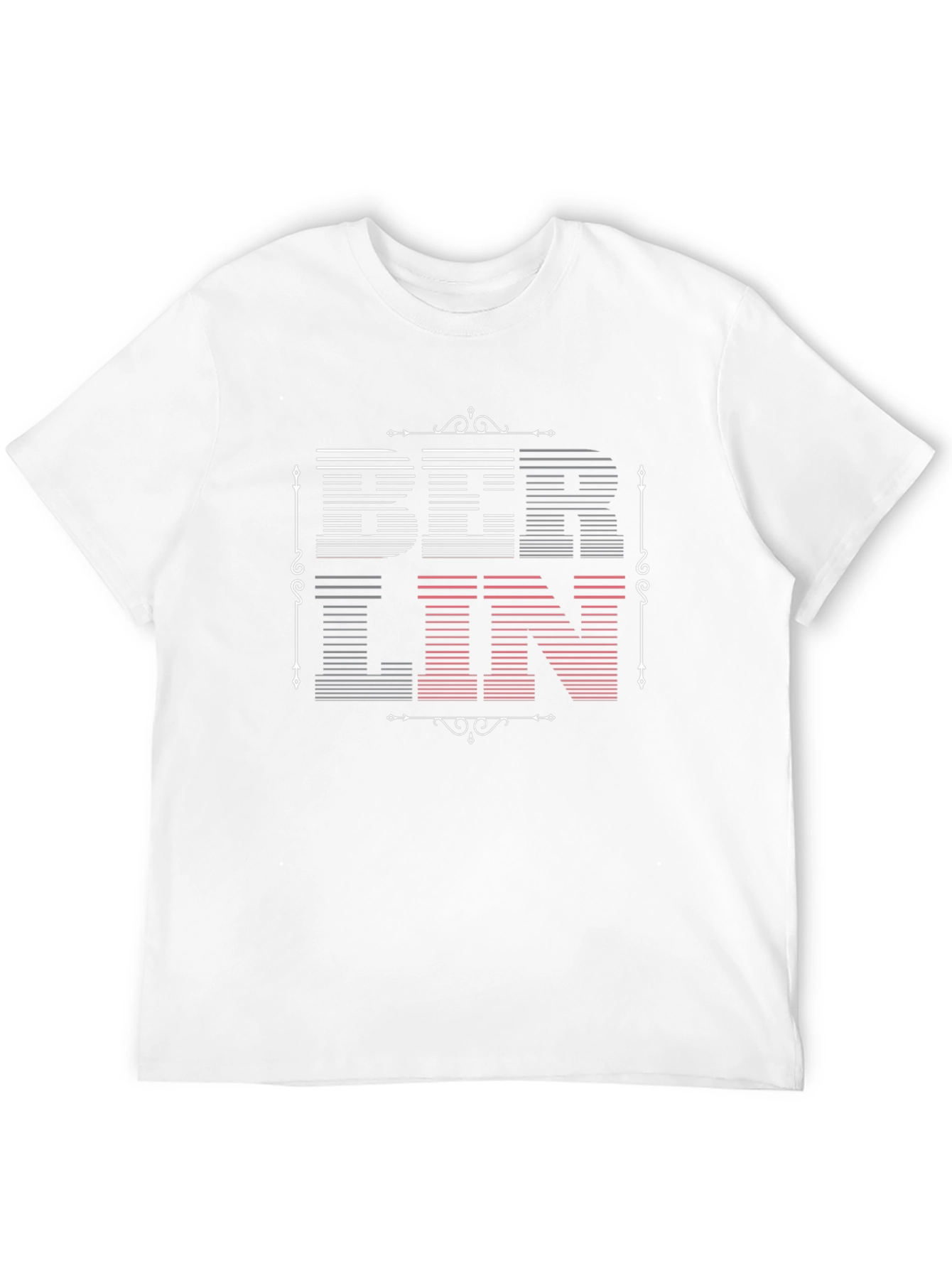 Berlin Graphic Tee - Modern Striped Text Design