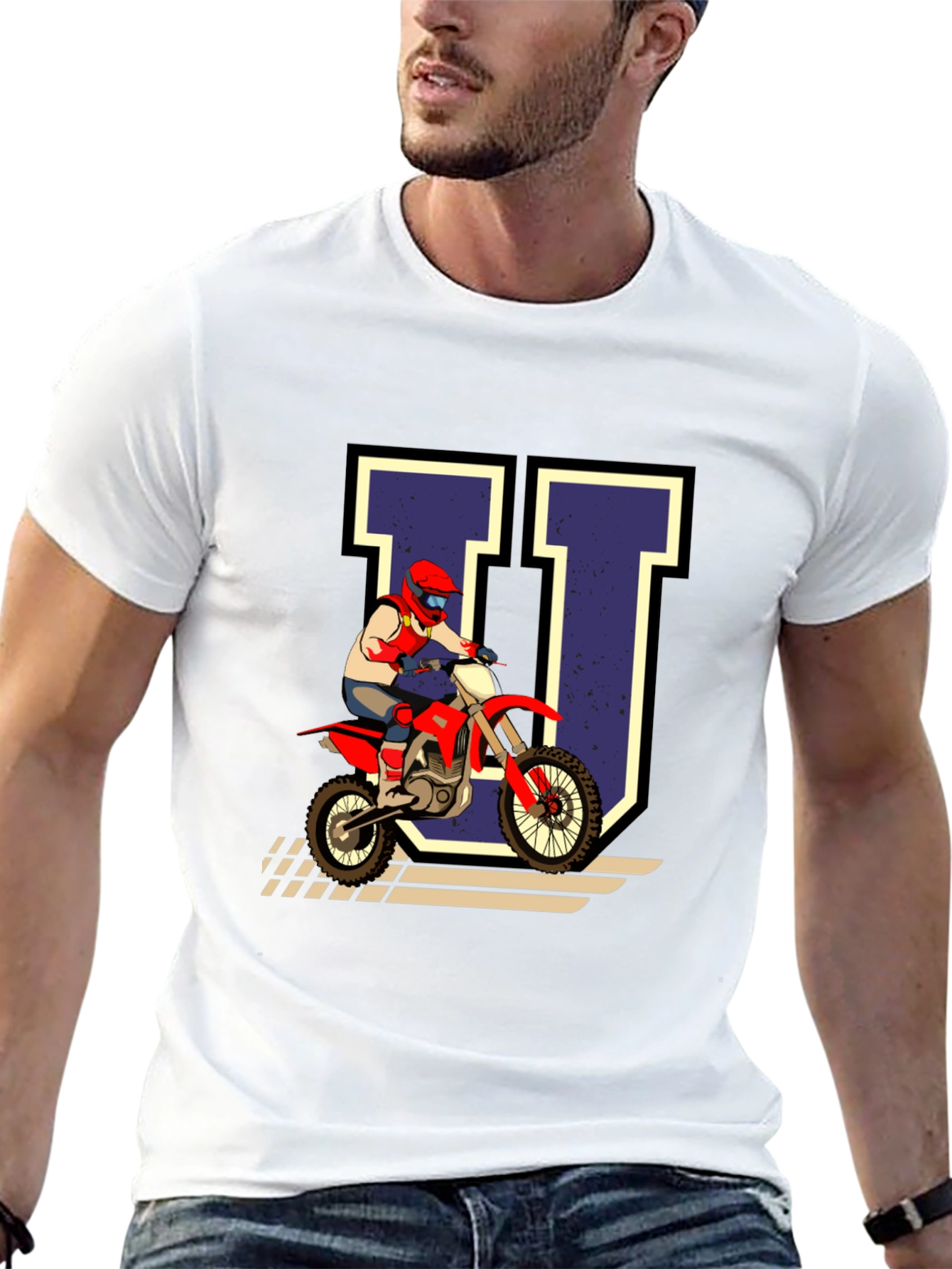 Motocross Rider U Graphic Tee - Black