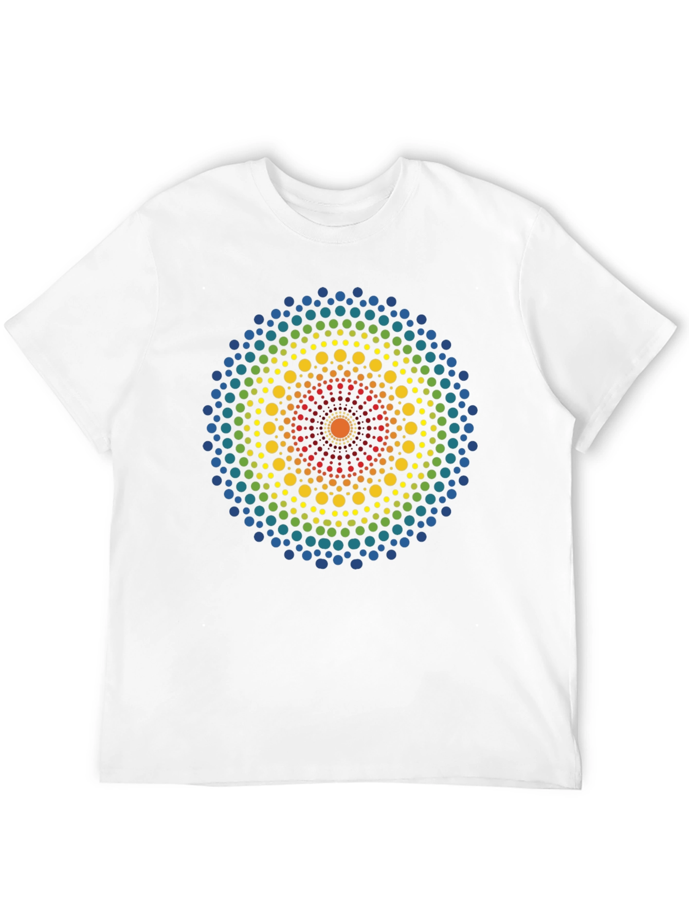 Rainbow Dot Mandala Black T-Shirt