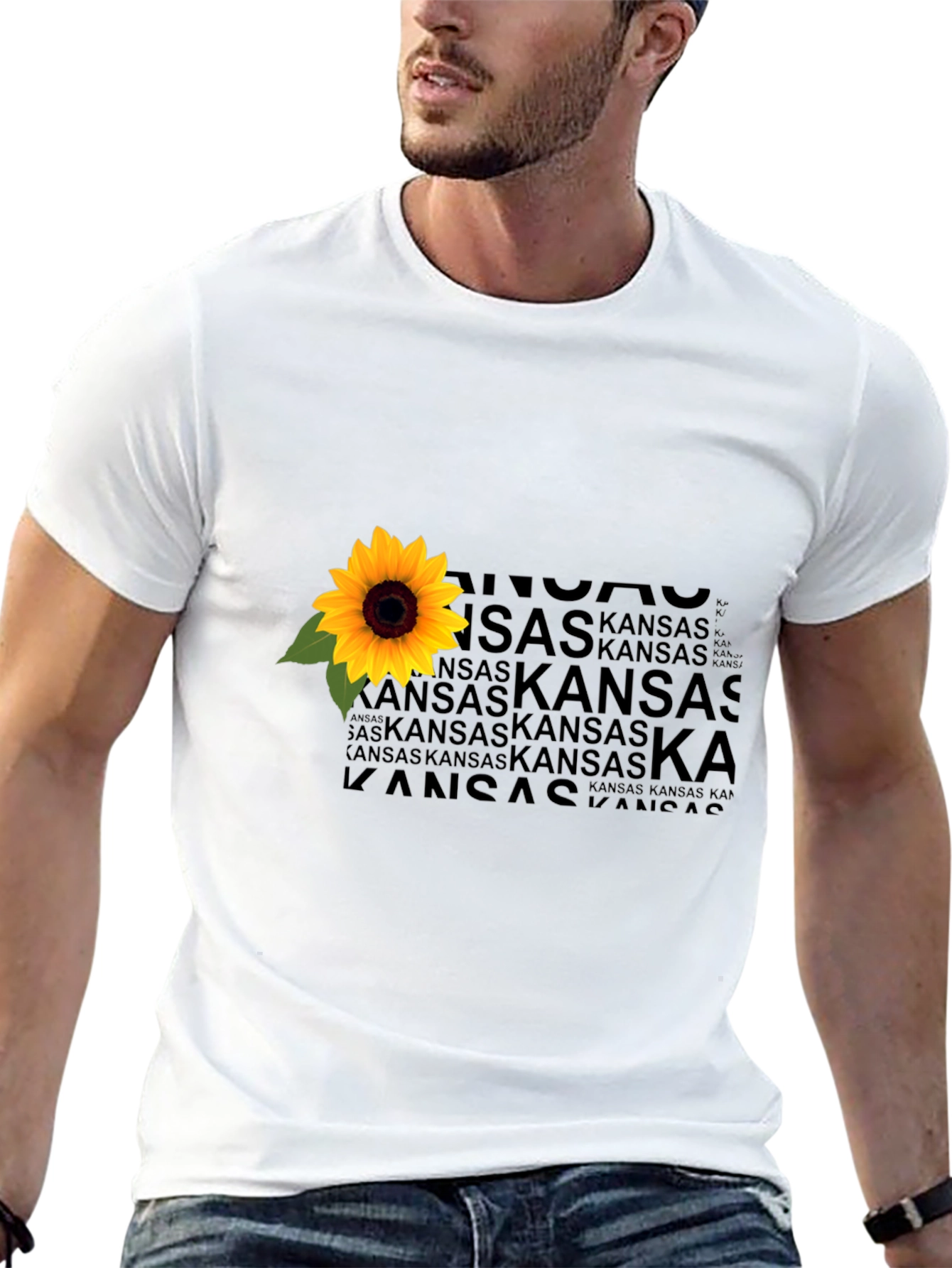 Kansas Sunflower Graphic Tee - Black Unisex Shirt