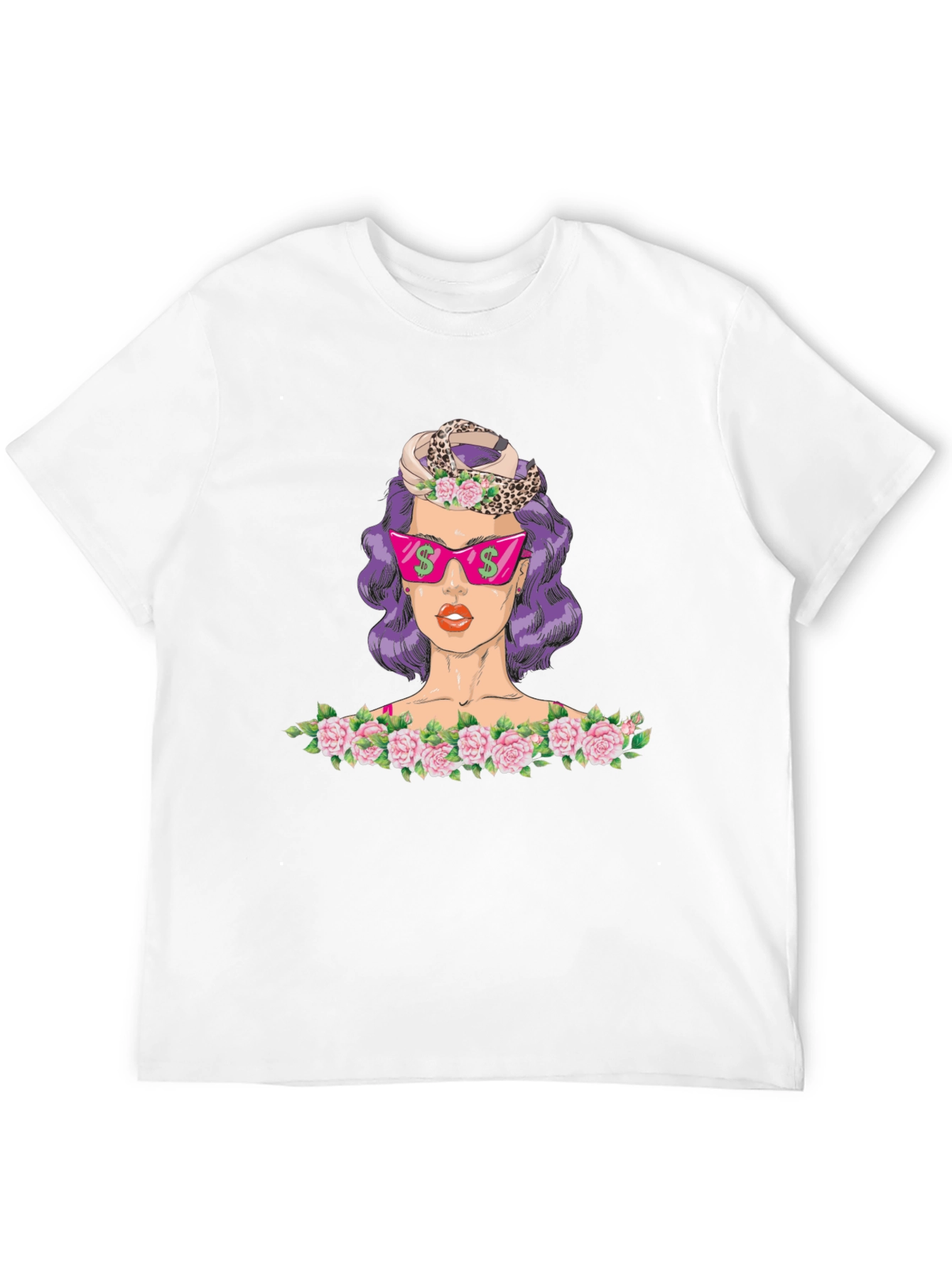 Black T-Shirt with Funky Pop Art Design
