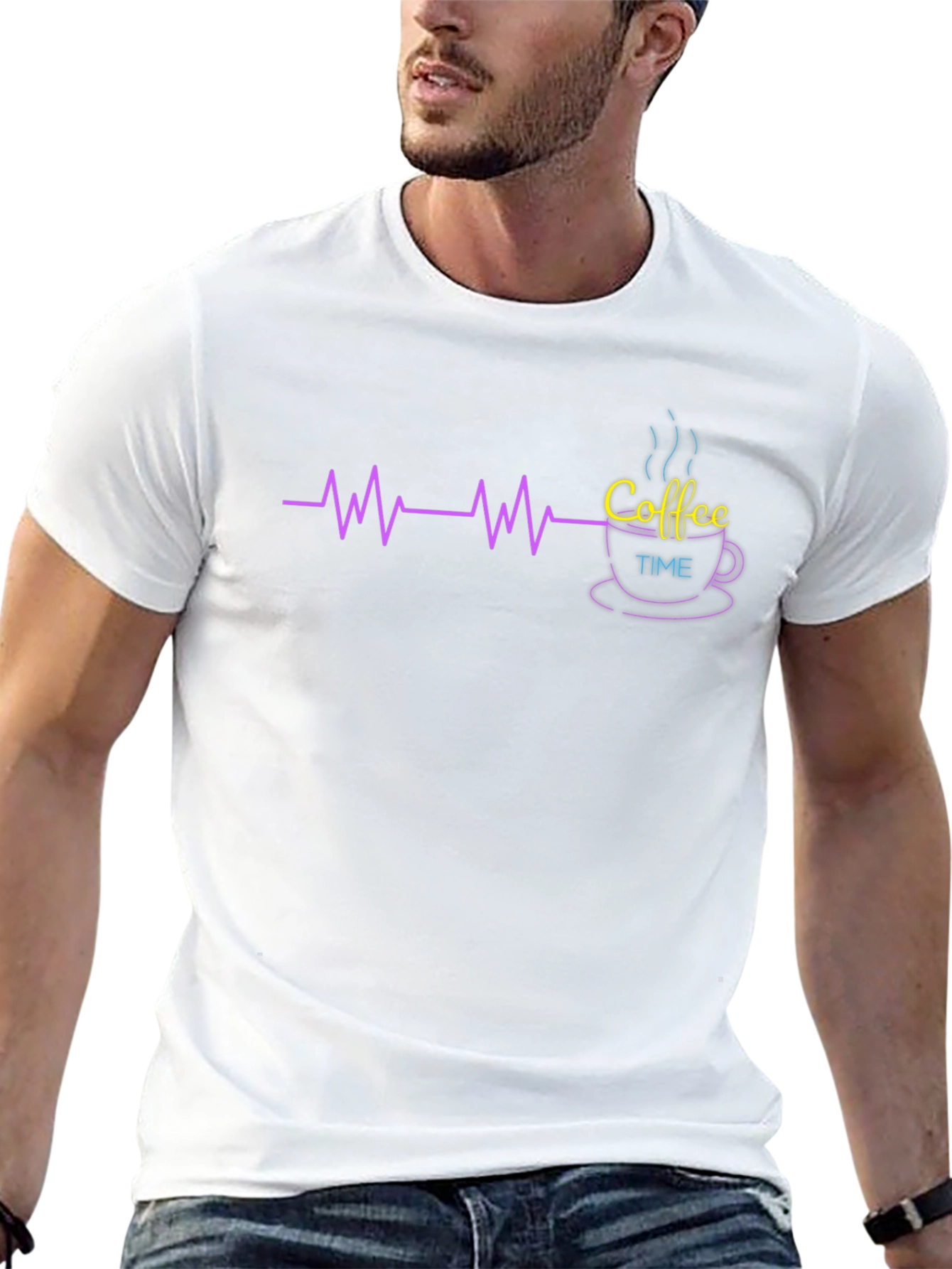 Coffee Time T-Shirt - Heartbeat Design