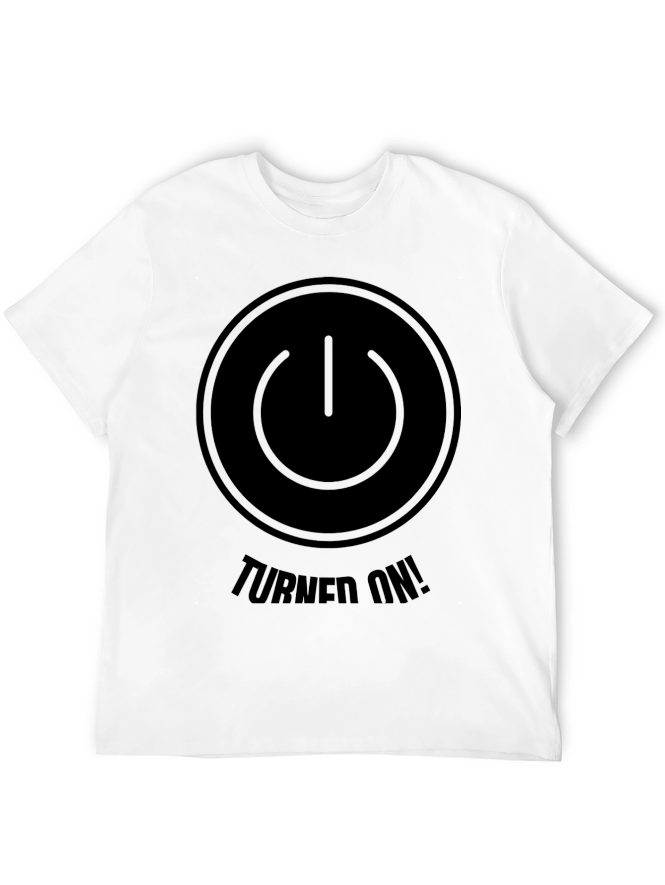 Turned On Power Button Graphic Tee - Black