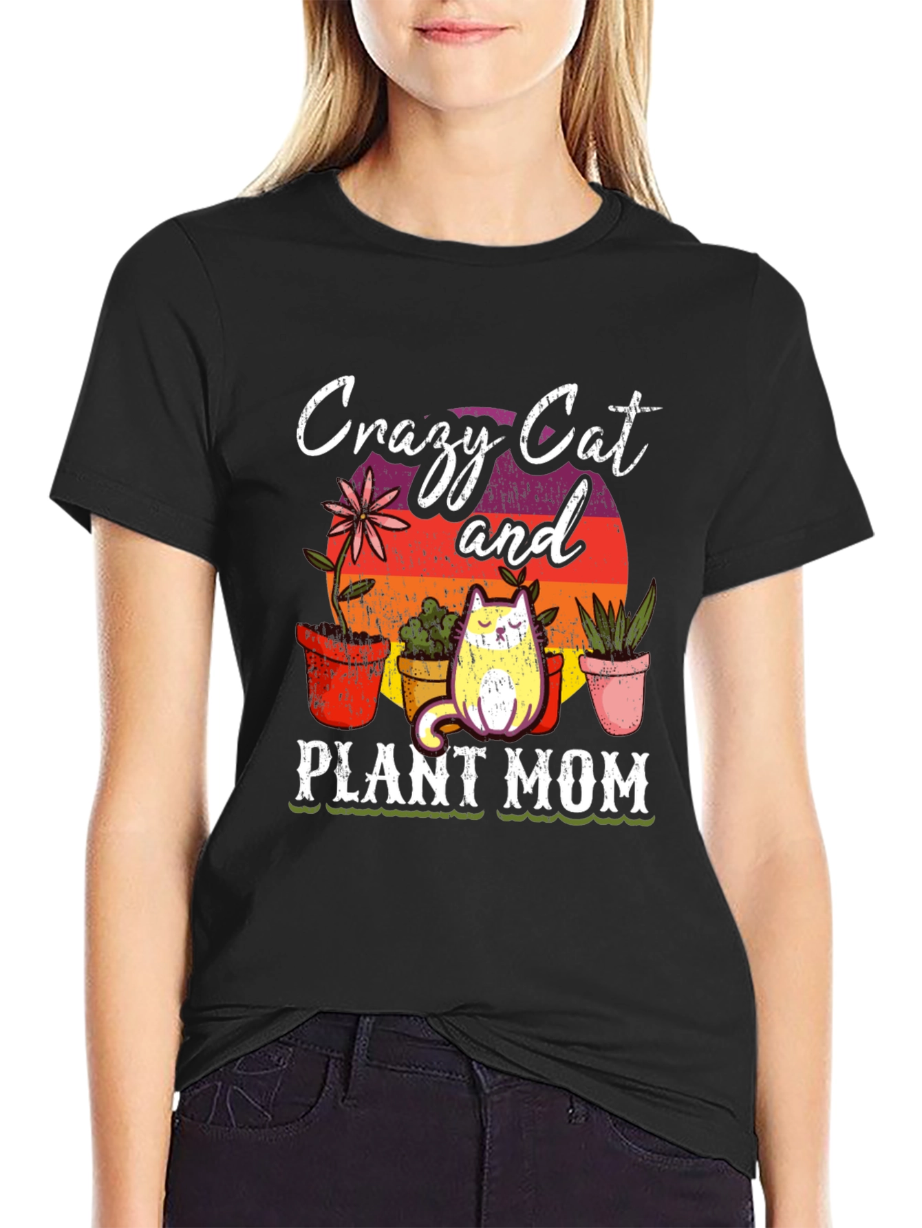 Crazy Cat & Plant Mom T-Shirt