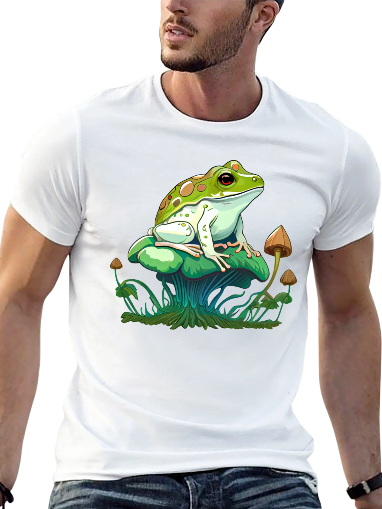 Frog on Mushroom Graphic Tee