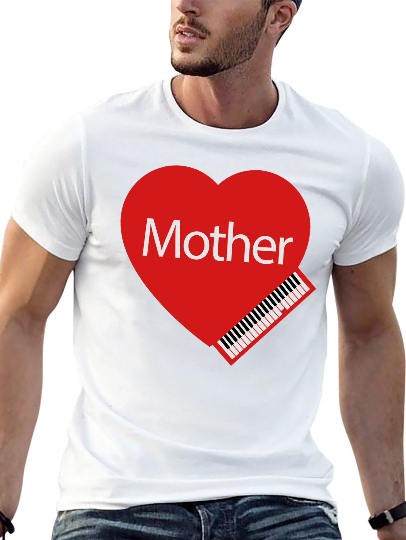 Mother Piano Heart Graphic T-Shirt - Love Your Mom!